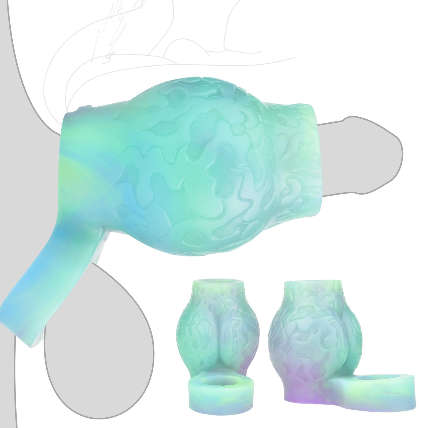 Realistic Glow G-spot mimics Animal Dildo Sleeve for Women, Stretchy Stretch Good, Glow in The Dark, ano-Vaginal Dildo Sleeve Sex Toy, Adult Toy Novelty for Couples