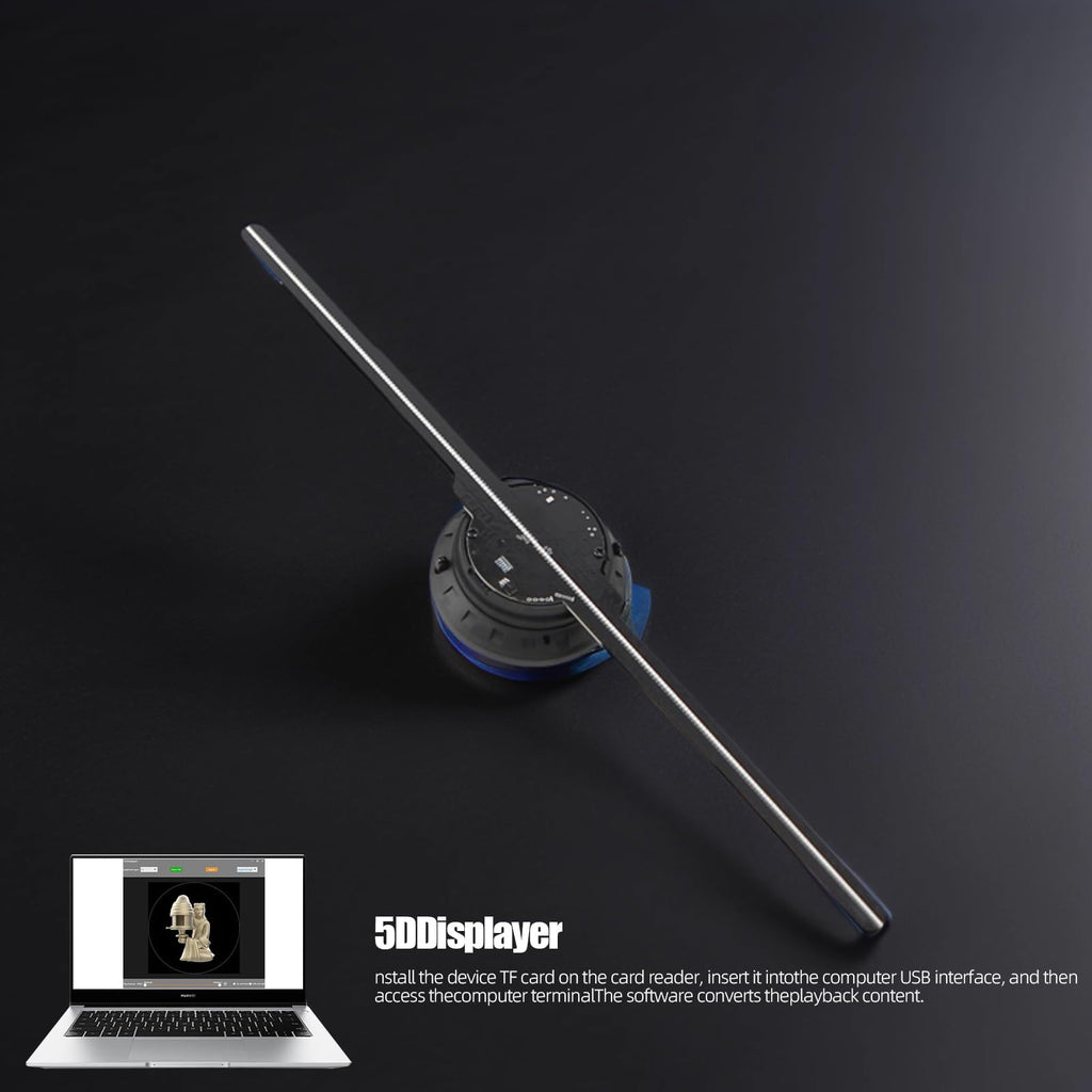 HFZ 16.5-Inch 3DhologramFan with WiFi and App Control, 232 Brightness LED Beads, Bluetooth Sound Sync, Custom Video Library, Remote Control, Portable Design for Trade Shows, Parties, and Events