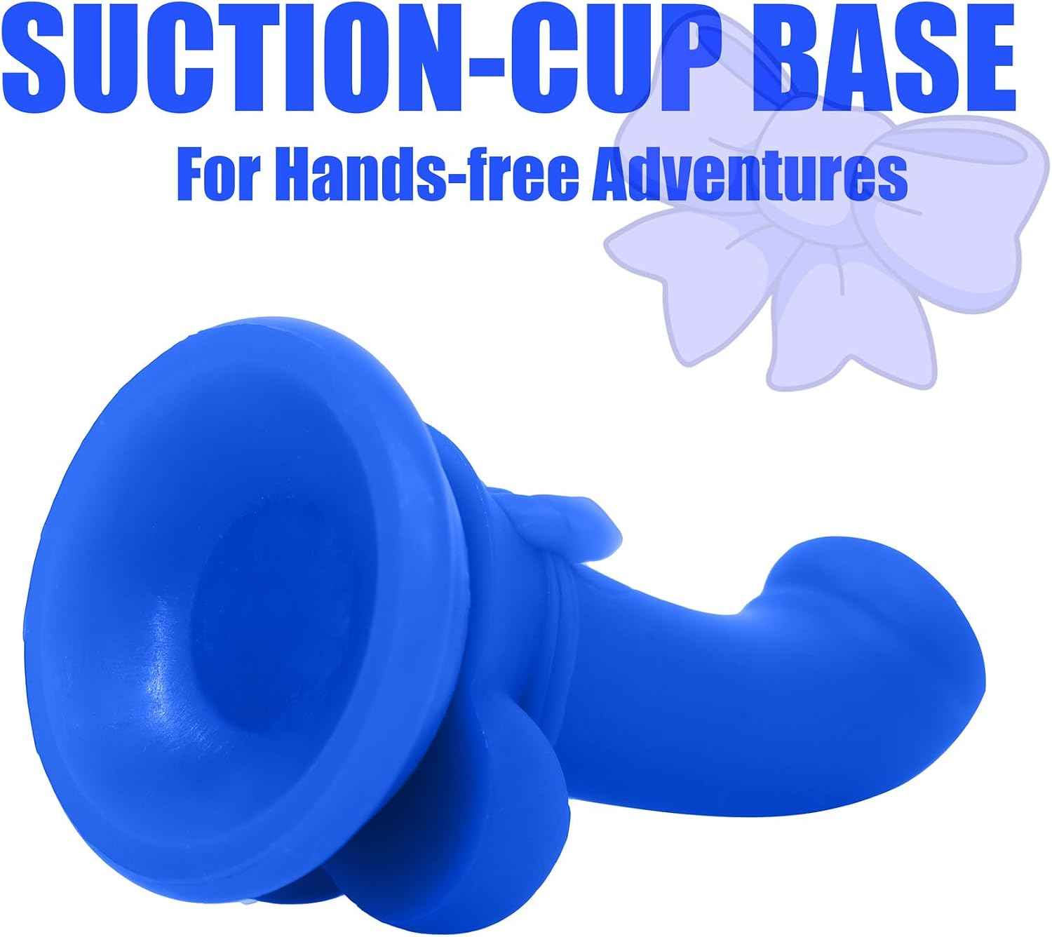 Realistic Soft Dildo for Beginners, Small Silicone Bow Dildo with Strong Suction Cup, Realistic Penis for G-Spot Fantasy Monster Dildos Sex Toys for Women and Couple 5.7" (Blue)