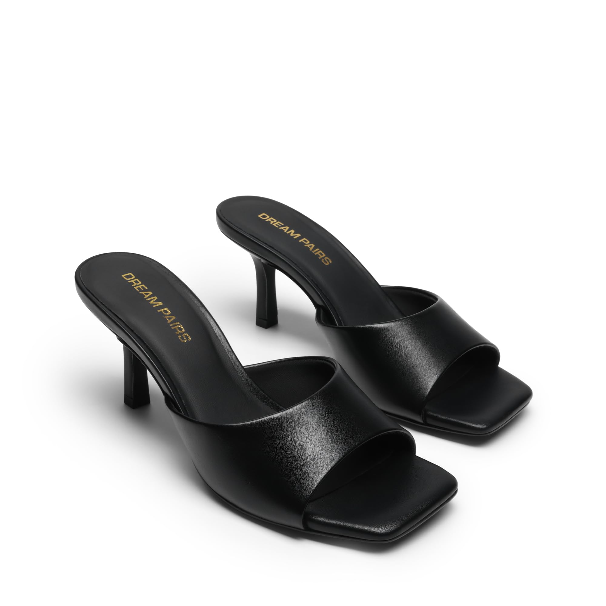 DREAM PAIRS 2026 Women's Kitten Heels Sandals – Square Toe Slip On Low Heels, Heeled Mules Footwear for Everyday, Dressy & Casual Occasions