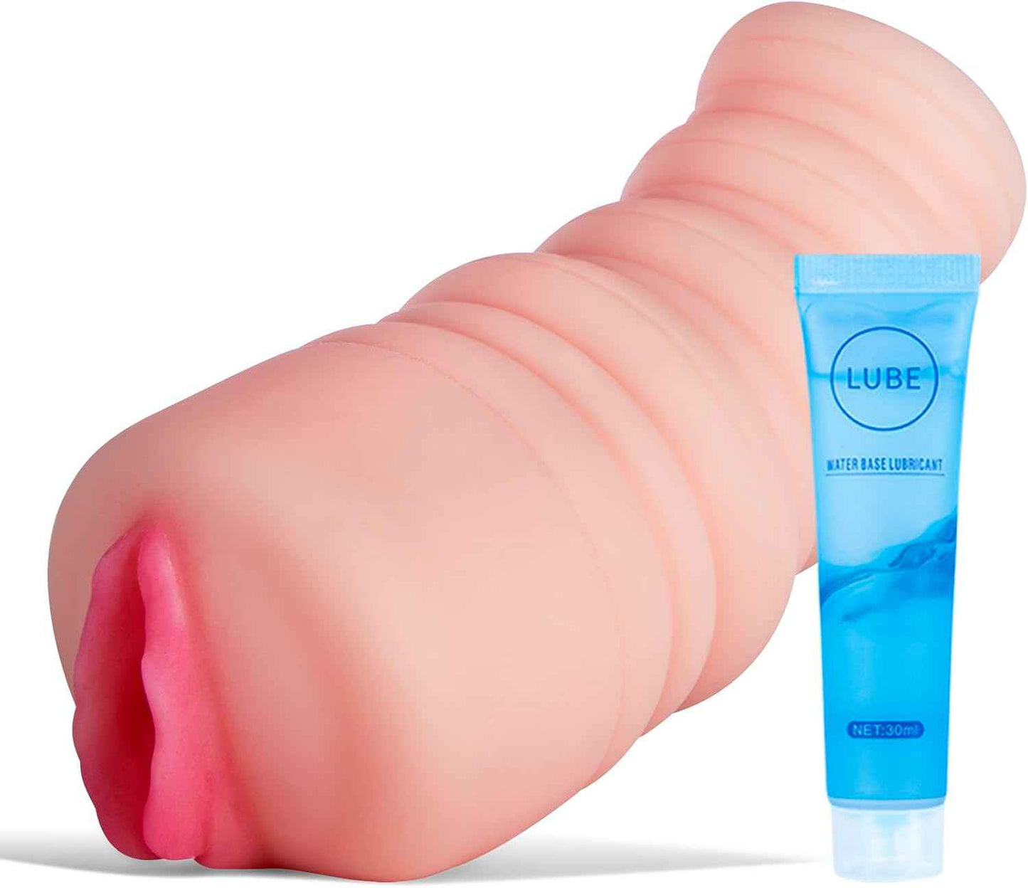 215g Portable Male Masturbator for Beginners, TPE Soft Adult Toy, Reusable Waterproof Pocket Pussy, Skin-Friendly Discreet Pleasure Toy for Men, Flesh