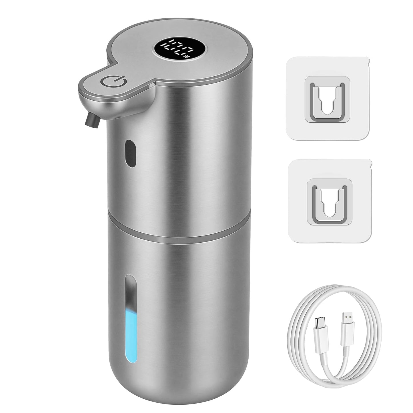 OHIFAST Automatic Soap Dispenser Touchless, USB Rechargeable Smart Hand Soap Dispenser, 6-Level Adjustable, 12.8oz/380mL Wall Mounted for Bathroom Kitchen Dish Soap