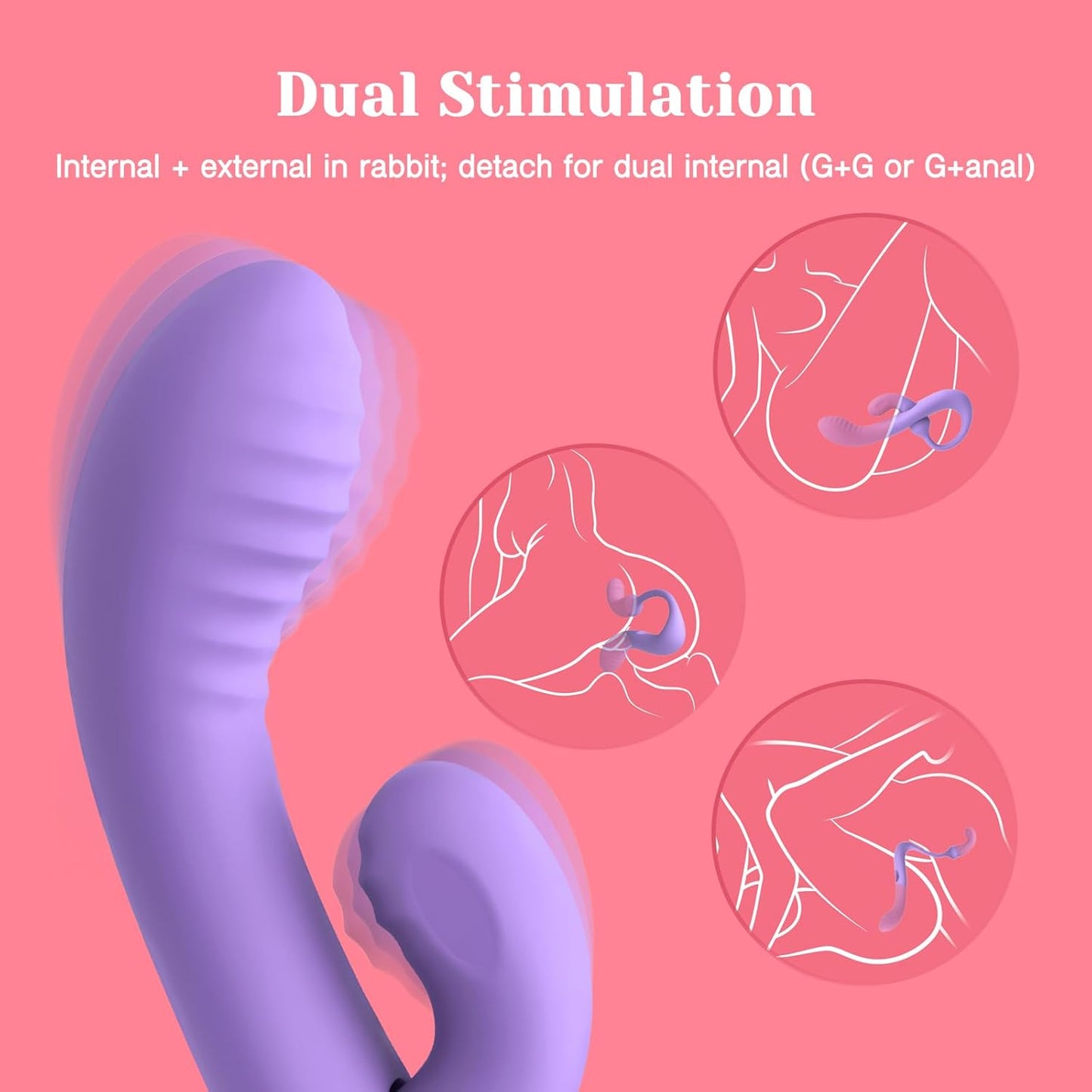 Tracy's Dog Wizzy Transformable Rabbit Vibrator Silicone Purple