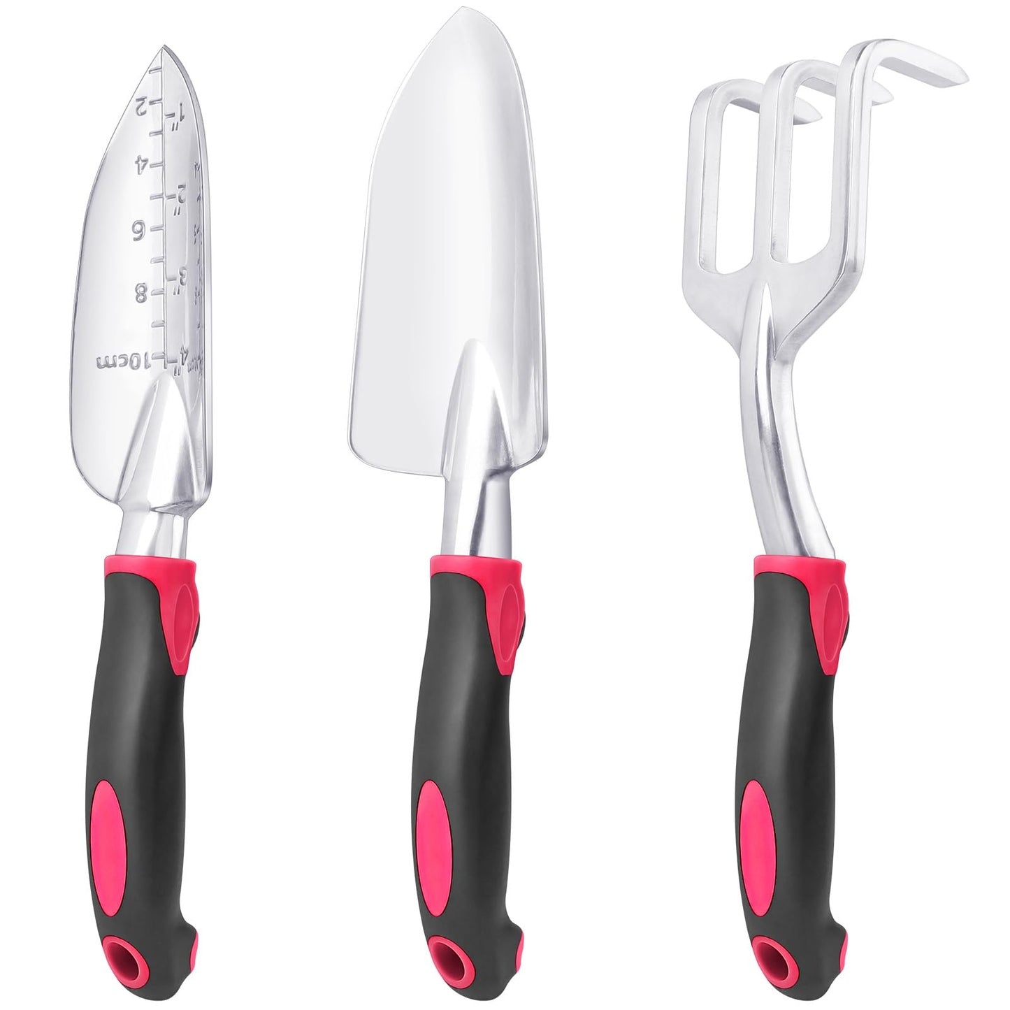Garden Tools Set, 3 Pack Heavy Duty Gardening Tools Set Include Garden Shovel, Transplant Trowel and Hand Rake