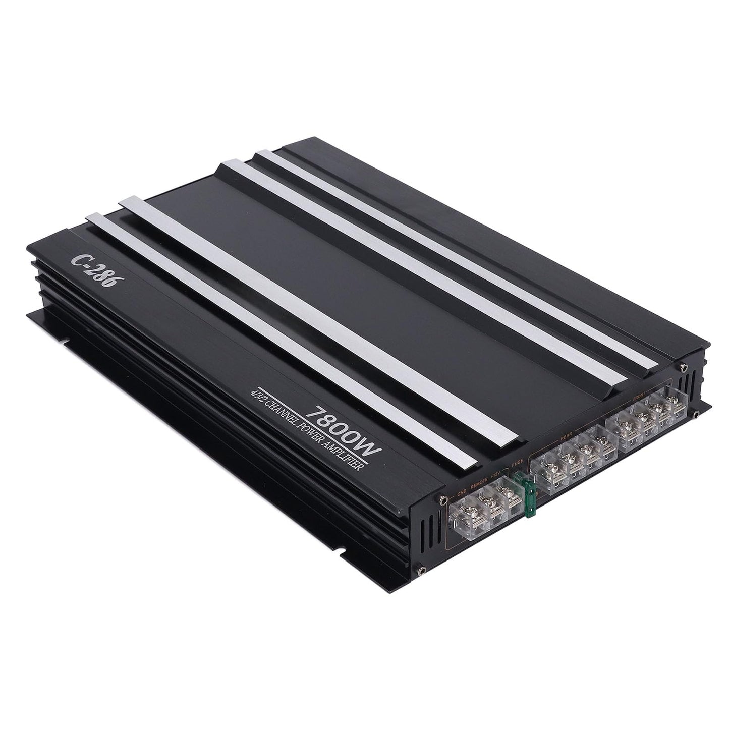 4 Channel Car Stereo Amplifier,Car Amplifier 7800W 4 Channels Class AB Aluminum Alloy Pure Bass Power Amp for DC 12V Truck Boat UTV Motorcycle