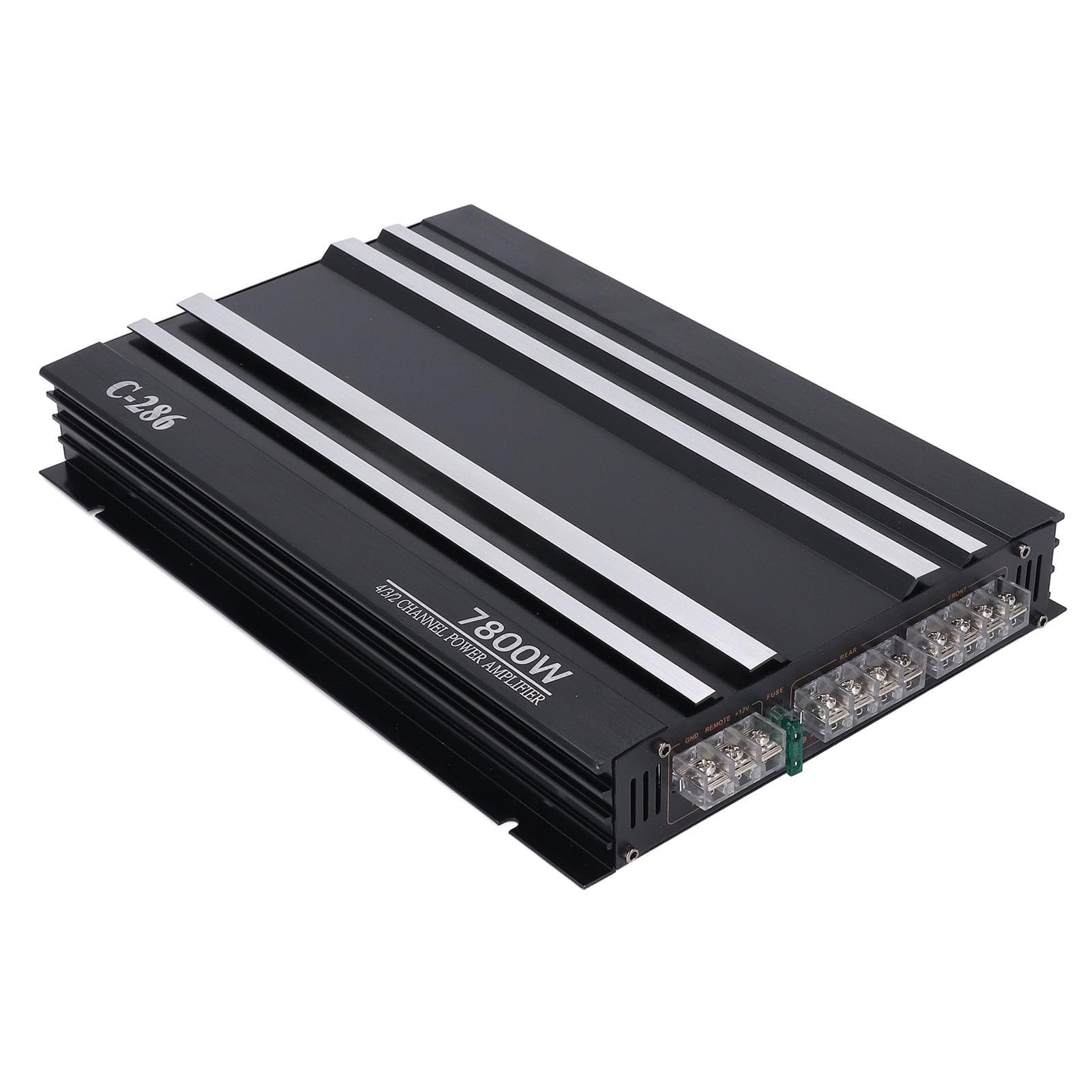 4 Channel Car Stereo Amplifier,Car Amplifier 7800W 4 Channels Class AB Aluminum Alloy Pure Bass Power Amp for DC 12V Truck Boat UTV Motorcycle