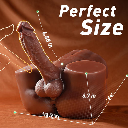 10.8LB Male Sex Doll with Flexible Dildo, Isskis Realistic Sex Dolls 6.8in Huge Cock for Female Masturbation, Tight Anal Butt for Gay Sex Toys