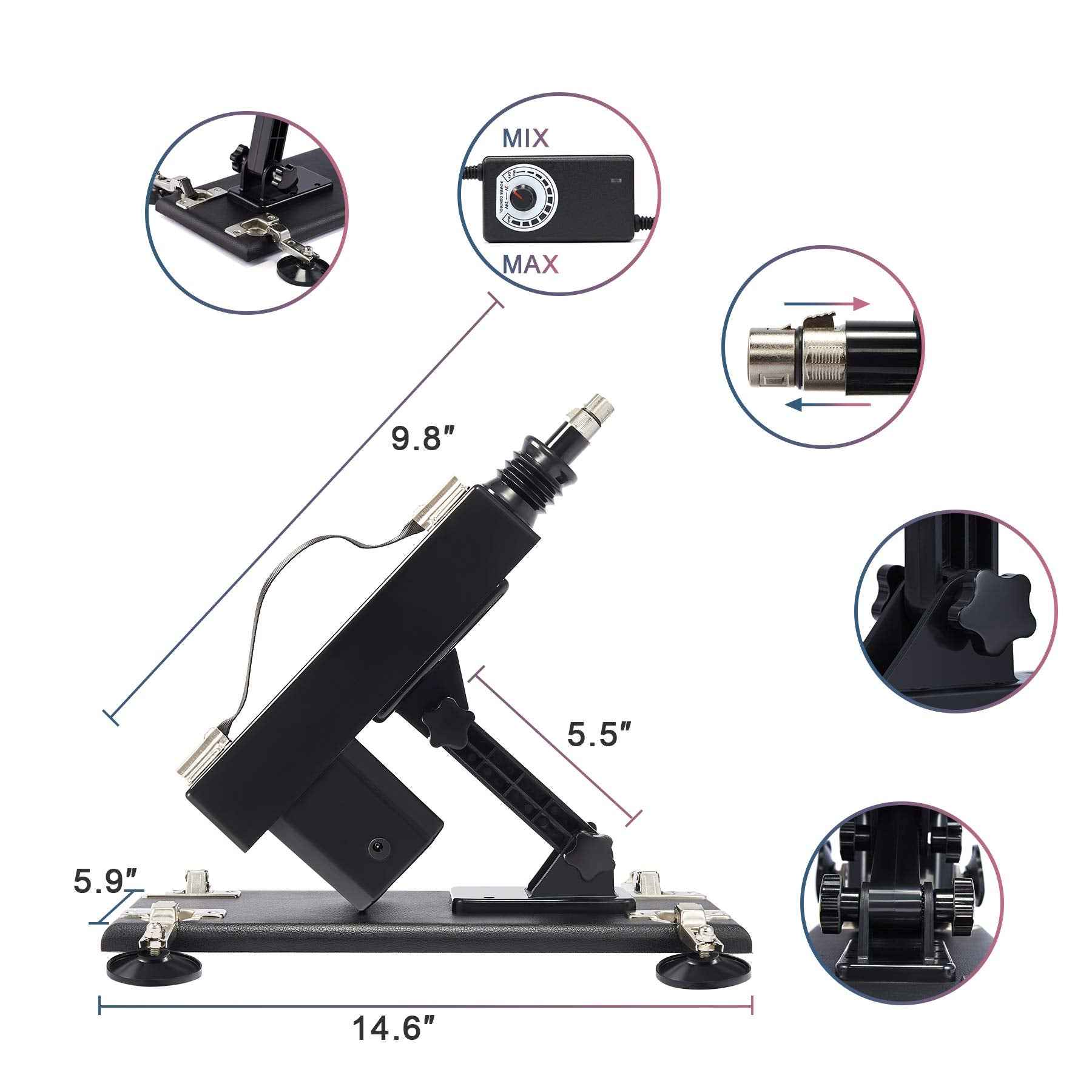 SENSUA Sex Gadgets: Thrusting Fucking Device for Men and Women, Adjustable Automatic Vaginal Anal Massage Pumping Gun with 6 Attachments for Singles and Couples