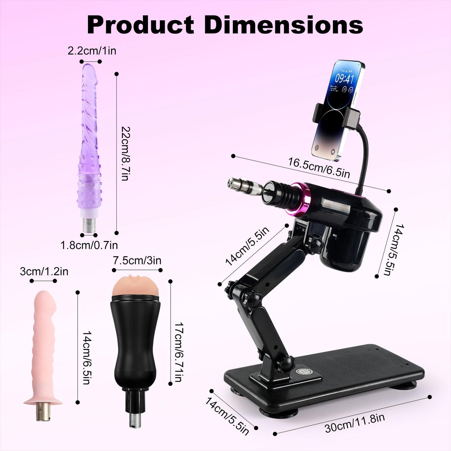 Jynkry Sex Machine Automatic Thrusting with 2 Small Dildos & Masturbator Cup - Adult Sex Toys for Men, Women, Couples