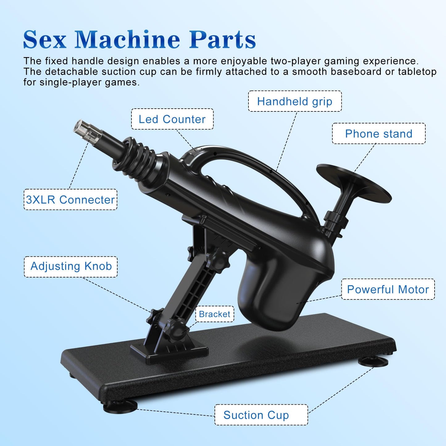 Amausen Sex Machine Thrusting Dildo Machine, 2 Pcs Small Size Smooth White Dildos, Sex Toys Suitable for Men, Women and Couples, Adult Toys with 3XLR Connector, Anal Toys