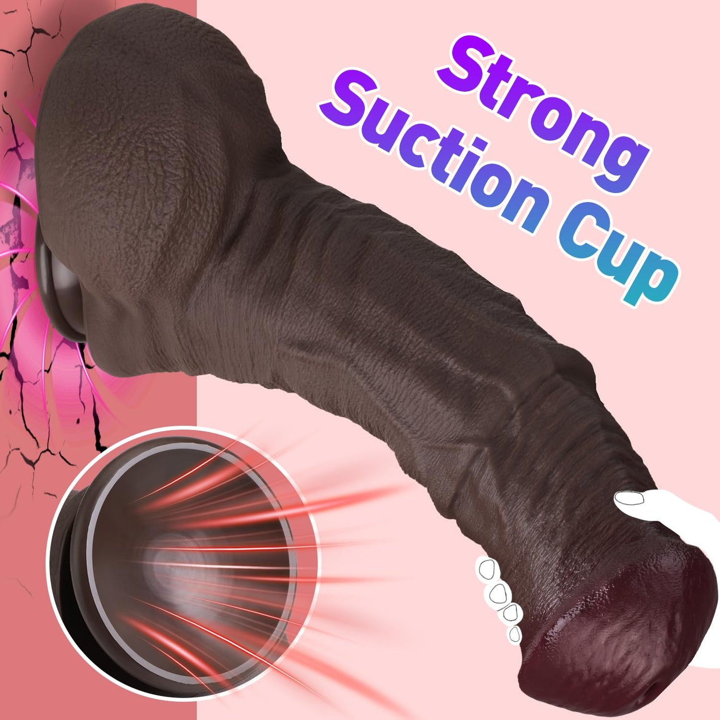 14.6 Inch Huge Thick Black Horse Dildo - 3.3'' Diameter Big Monster Fantasy Dildo, Realistic Silicone Long Massive Giant Dildos for Clitoral Vagina and Anal Stimulation, Adult Sex Toys for Men, Women