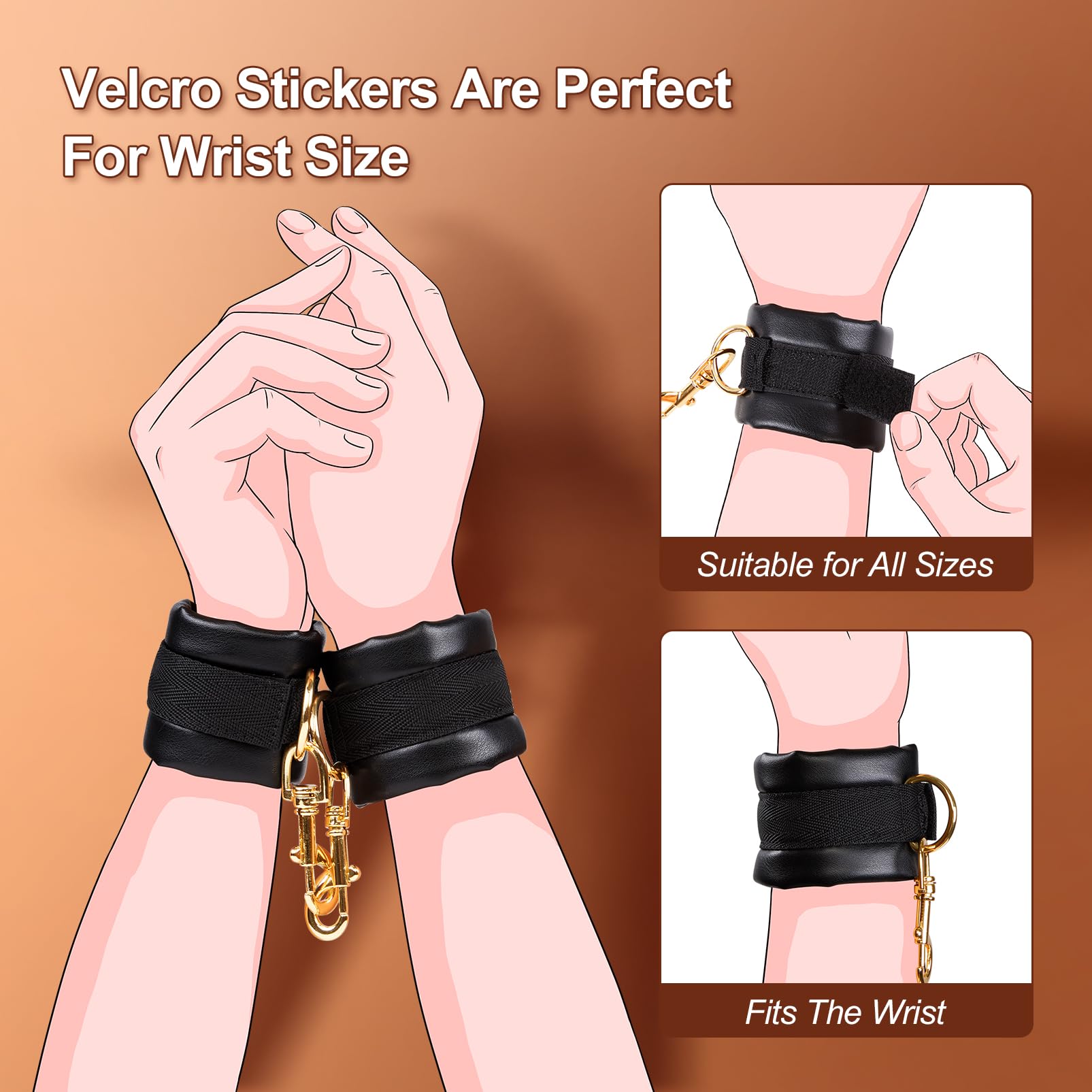 UTIMI Bondage for Sex 11 Pcs BDSM Leather Bondage Sets Restraint Kits for Women and Couples