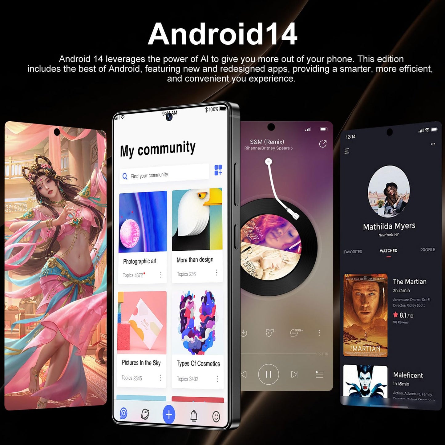 Ghoxrxal I25 Ultra Unlocked Android Smartphone, 16GB RAM+512GB ROM Cell Phone, 6.99" FHD+ Large Display with Stylus Pen, 7000mAh, 108MP Camera, 5G Dual SIM Android 14 Mobile Phone