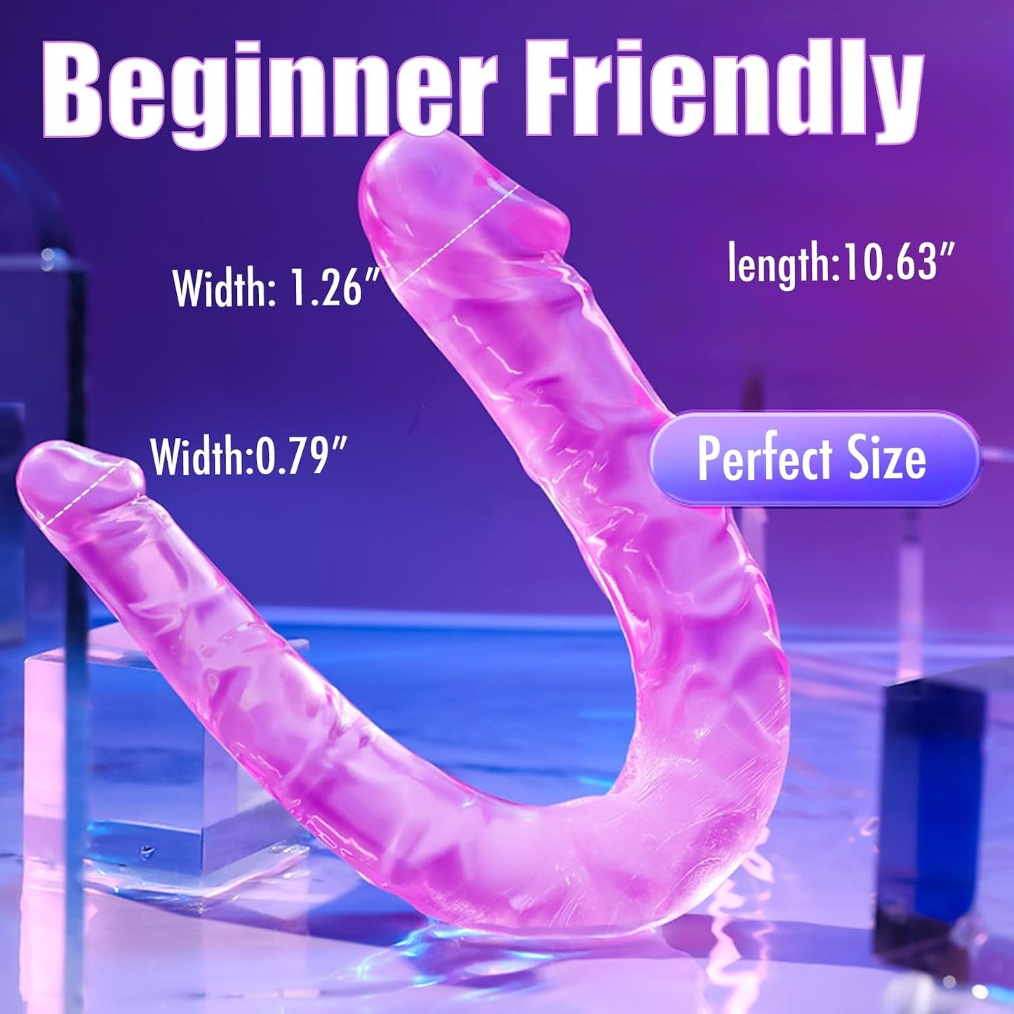 Xithas Realistic Double-Ended Dildo Flexible TPE Double Sided Toy