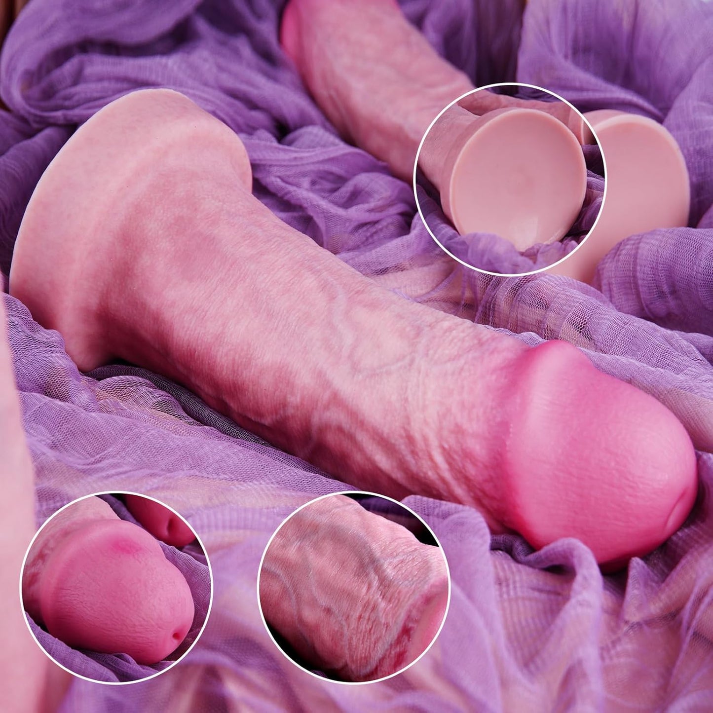 hainuo Soft Liquid Silicone Realistic Dildo Suction Cup 8-10 Inch