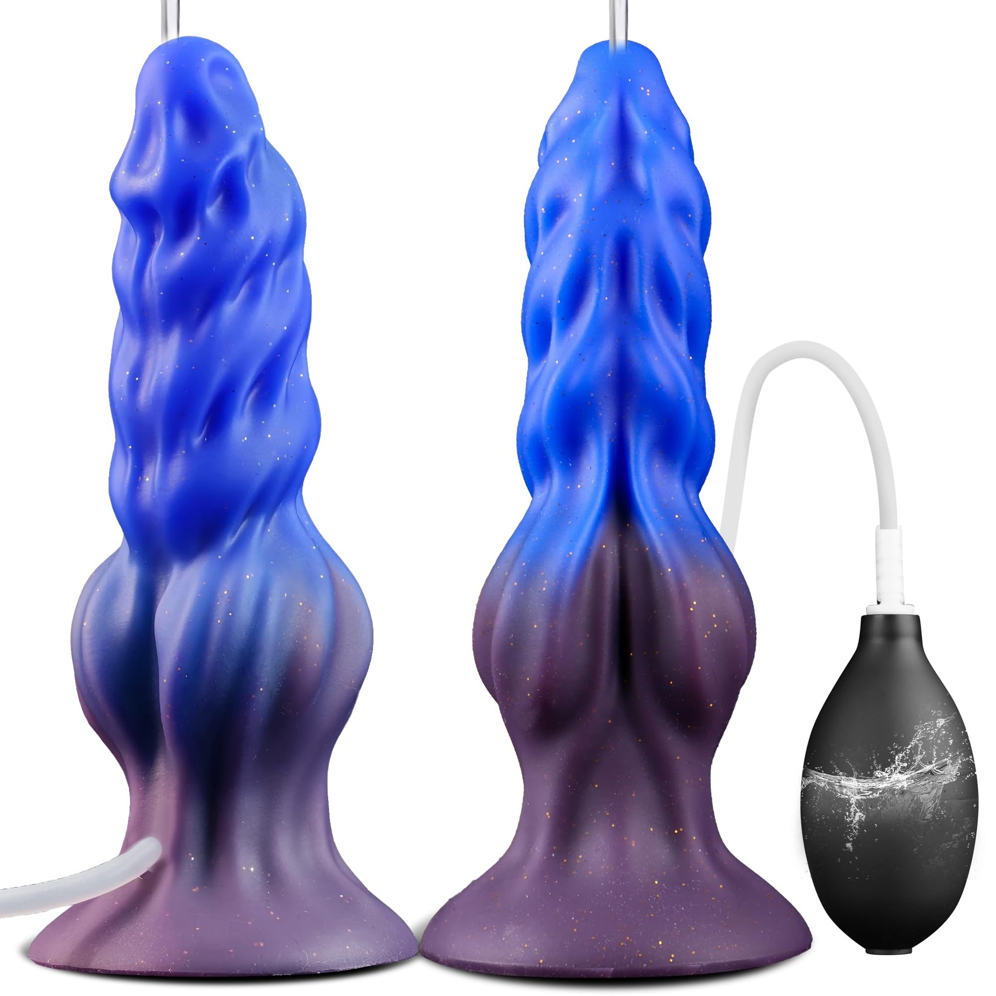 7 Inch Beginner Squirting Dragon Knot Dildo with Bulb Ejaculation – Soft Fantasy Monster Knotted Dildo with Realistic Cum Spraying Function, Suction Cup Silicone Anal Dildos Sex Toy