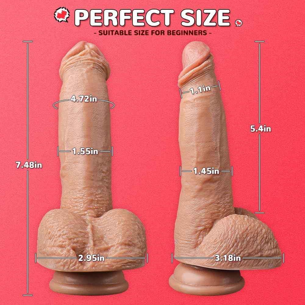 SidmHeal 7.48 inch Realistic Dildo with Strong Suction Cup