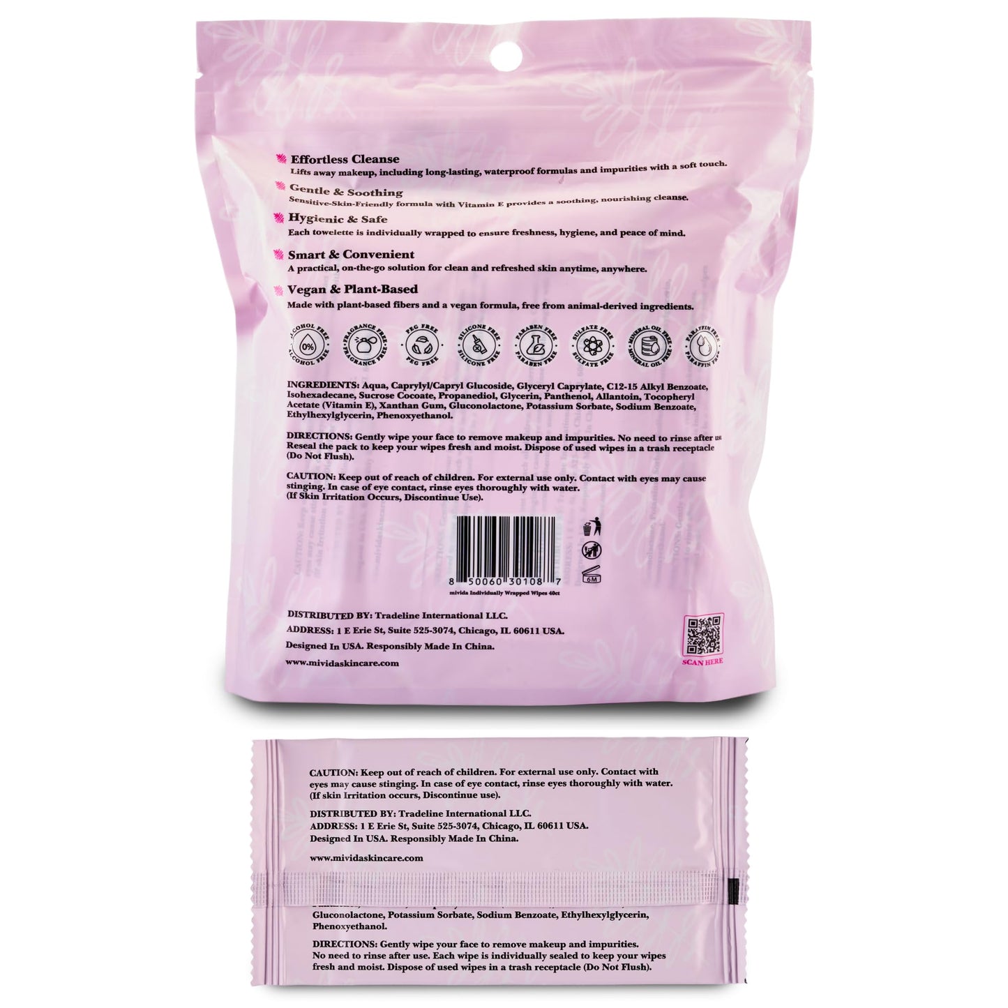 mivida Individually Wrapped Makeup Remover Wipes with Vitamin E | Hypoallergenic, Fragrance-Free, Alcohol-Free makeup wipes | Travel Essentials, Bulk make up wipes singles