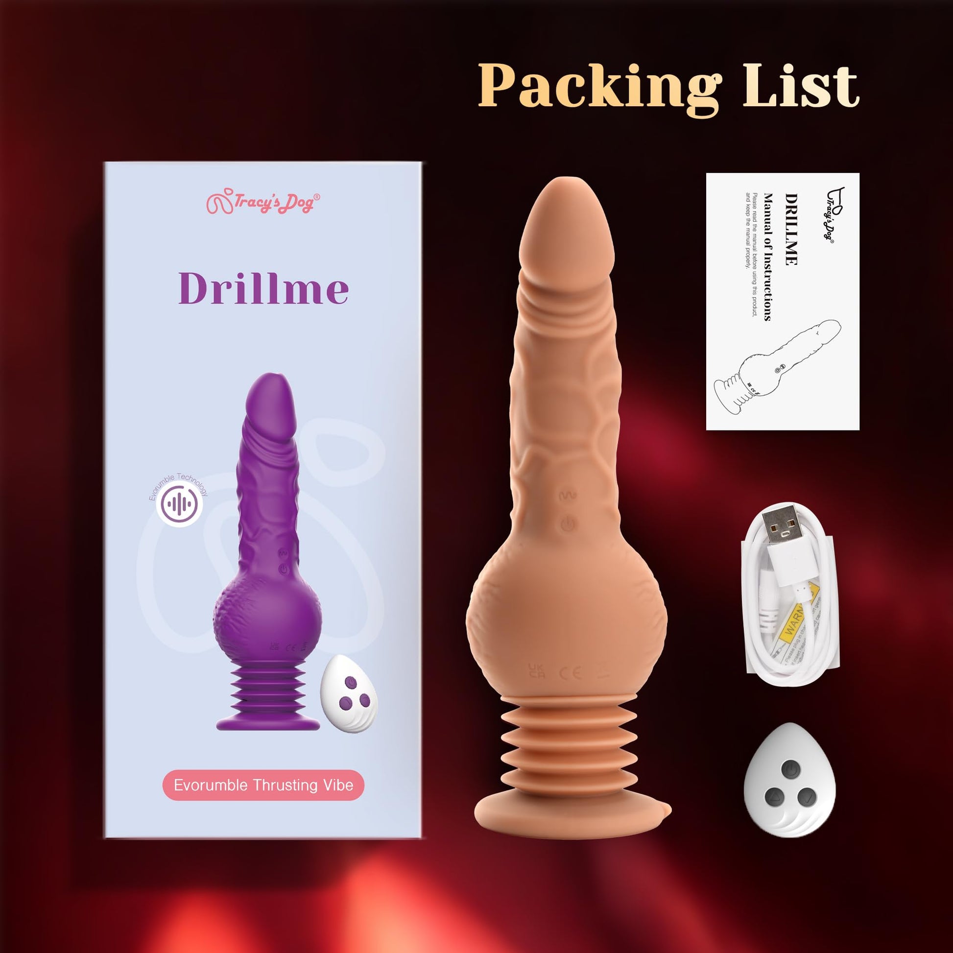 Tracy's Dog Thrusting Dildo Vibrator - 9.29" Realistic Silicone Dildos for G Spot Anal Stimulation with 10 Vibrating & 3 Bouncing Modes, Adult Toys Penis Sex Toys for Women Men Couples