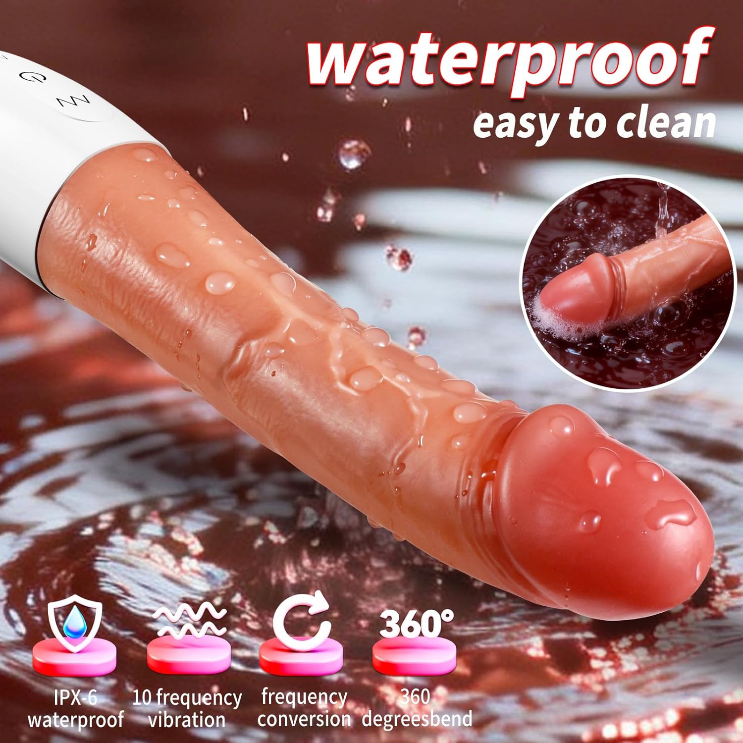 WEIXCH Realistic Vibrating Dildo 8.4in G-Spot Massager Skin Tone