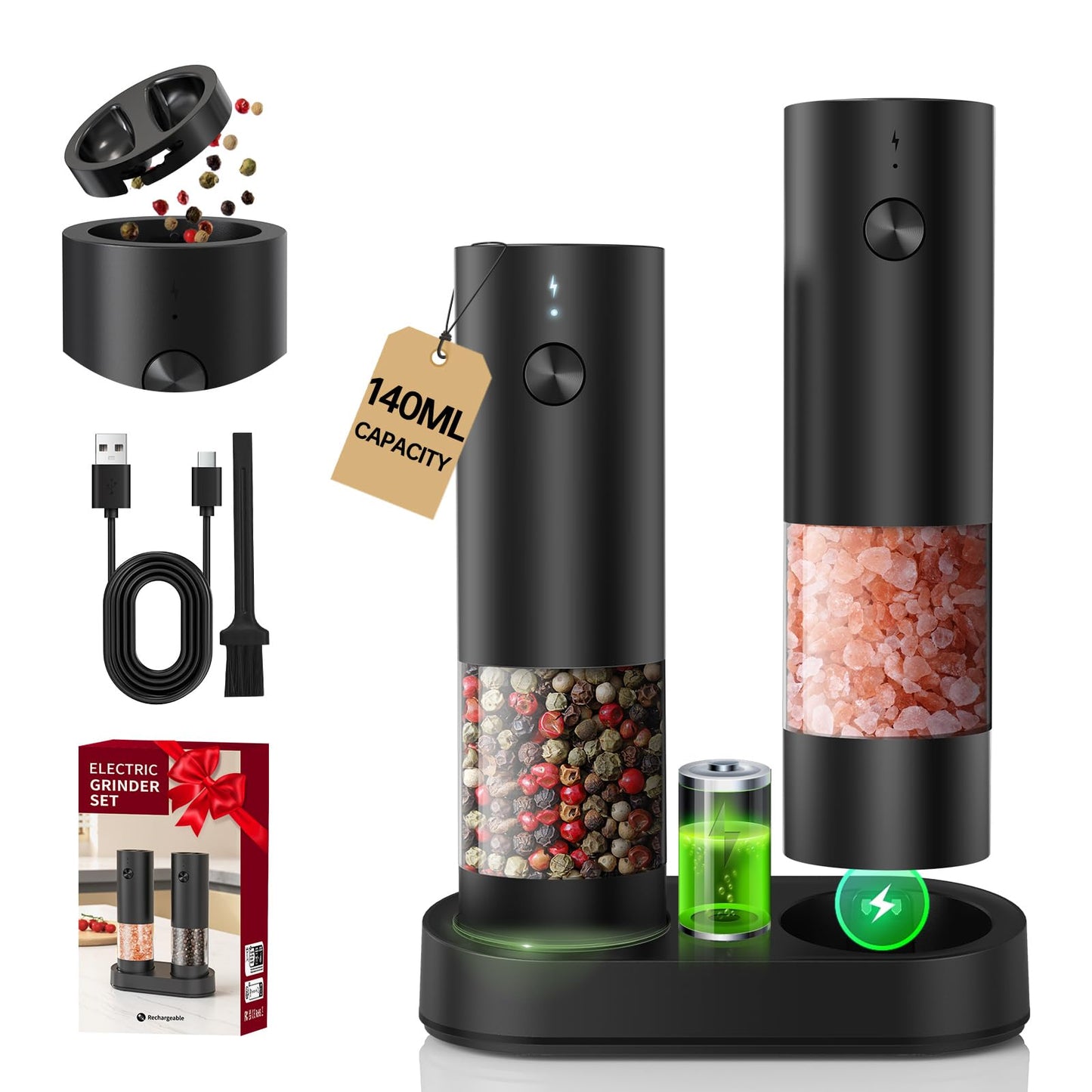 CIRCLE JOY Salt and Pepper Grinder Set