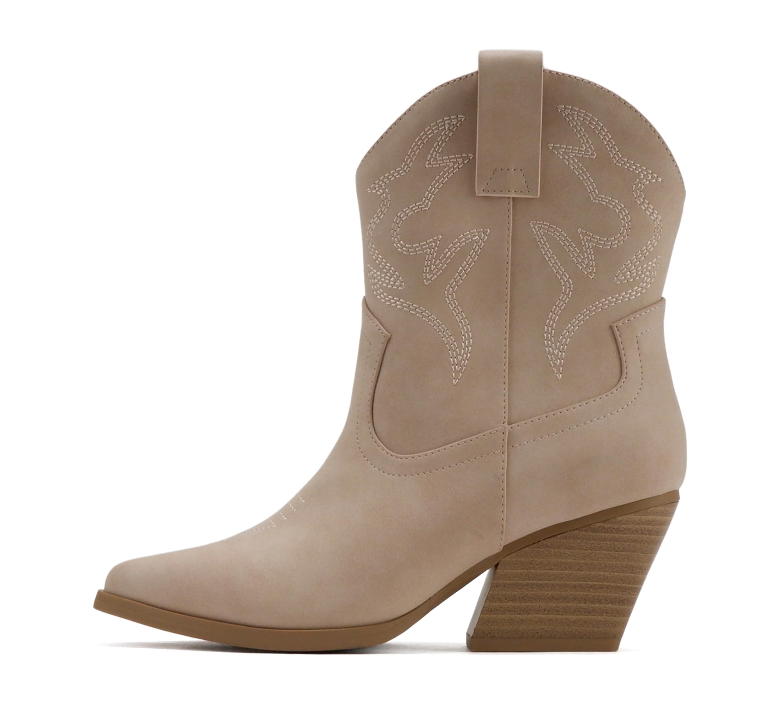 Soda “BLAZING” ~ Women Western Bootie Pointe Toe with Low Heel (Wide Fit Available)