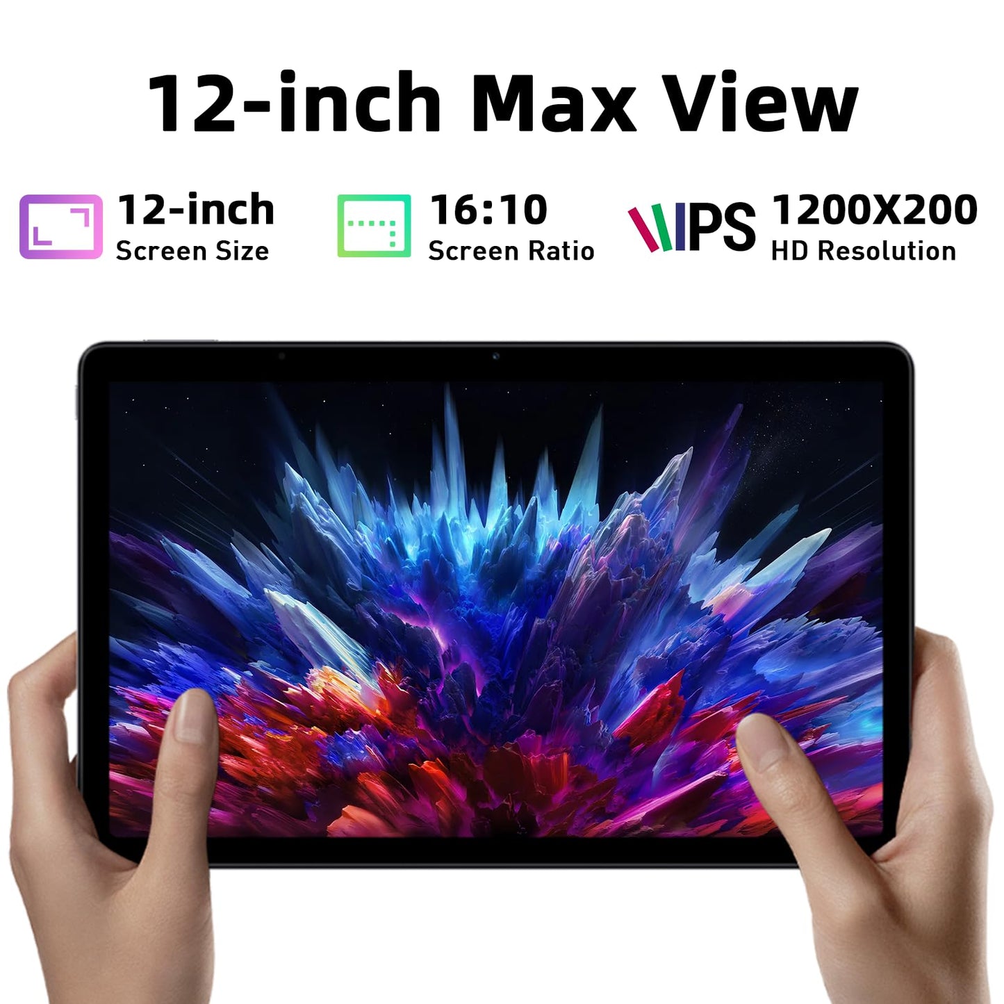 Aobante Android 16 Tablet 12 Inch, 24GB RAM 128GB ROM (Expandable 1TB), 2000×1200 IPS Full HD Display, 8000mAh Long Battery, 12+ inch, 8MP+16MP Dual Camera, Widevine L1, GMS, 11.97 inch Gaming Tablet