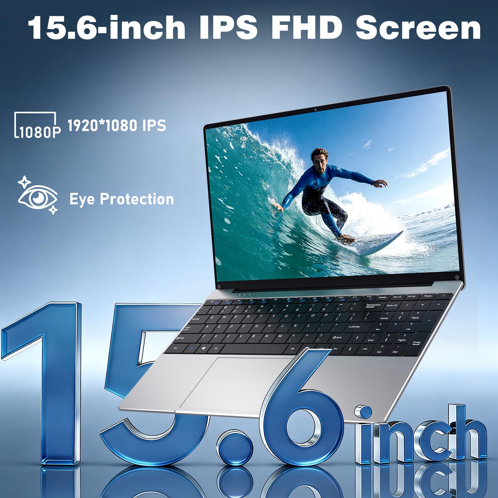 NAIKLULU Laptop Computer, Win 11 Pro Lap Top 2026 New, 15.6 Inch Laptop PC, 4425Y Processor
