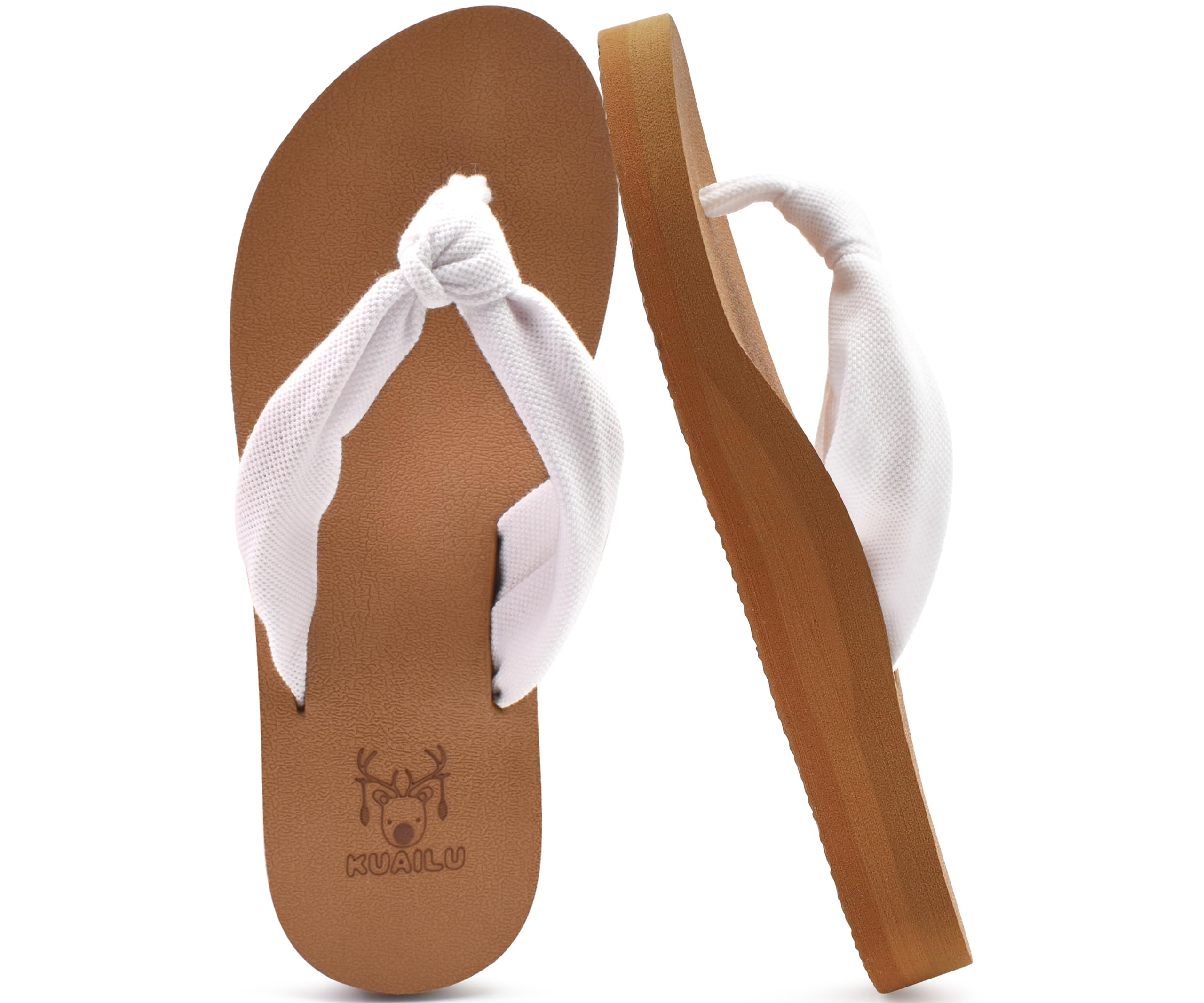 KuaiLu Flip Flops for Women with Arch Support Yoga Mat Comfortable Summer Beach Walking Thong Cushion Sandals Slip On Indoor Outdoor