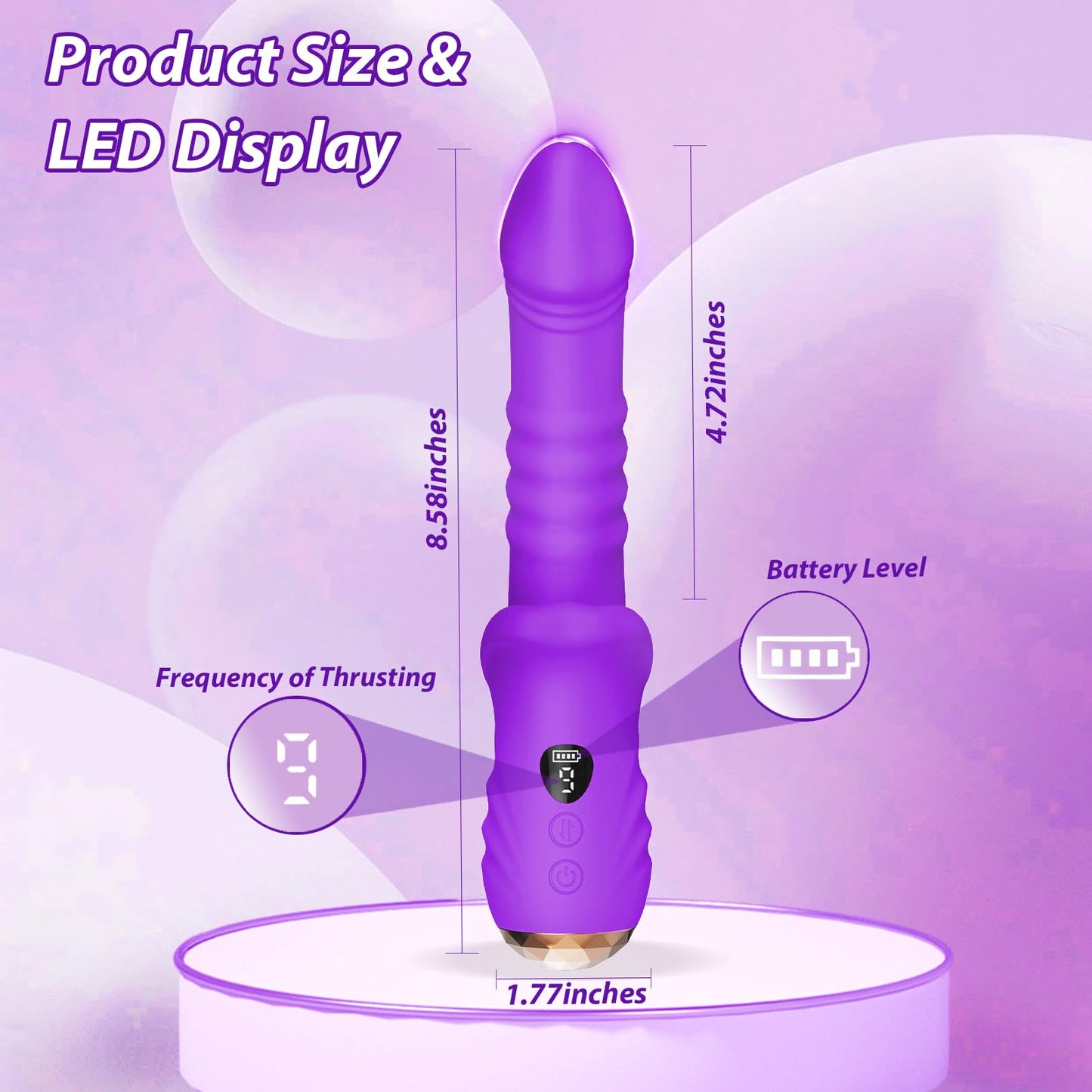 DFEUSY Vibrator Thrusting Dildo - Realistic Vibrator with 9 Thrusting & 9 Vibrating Modes, Adult Sex Toy for Women and Couple