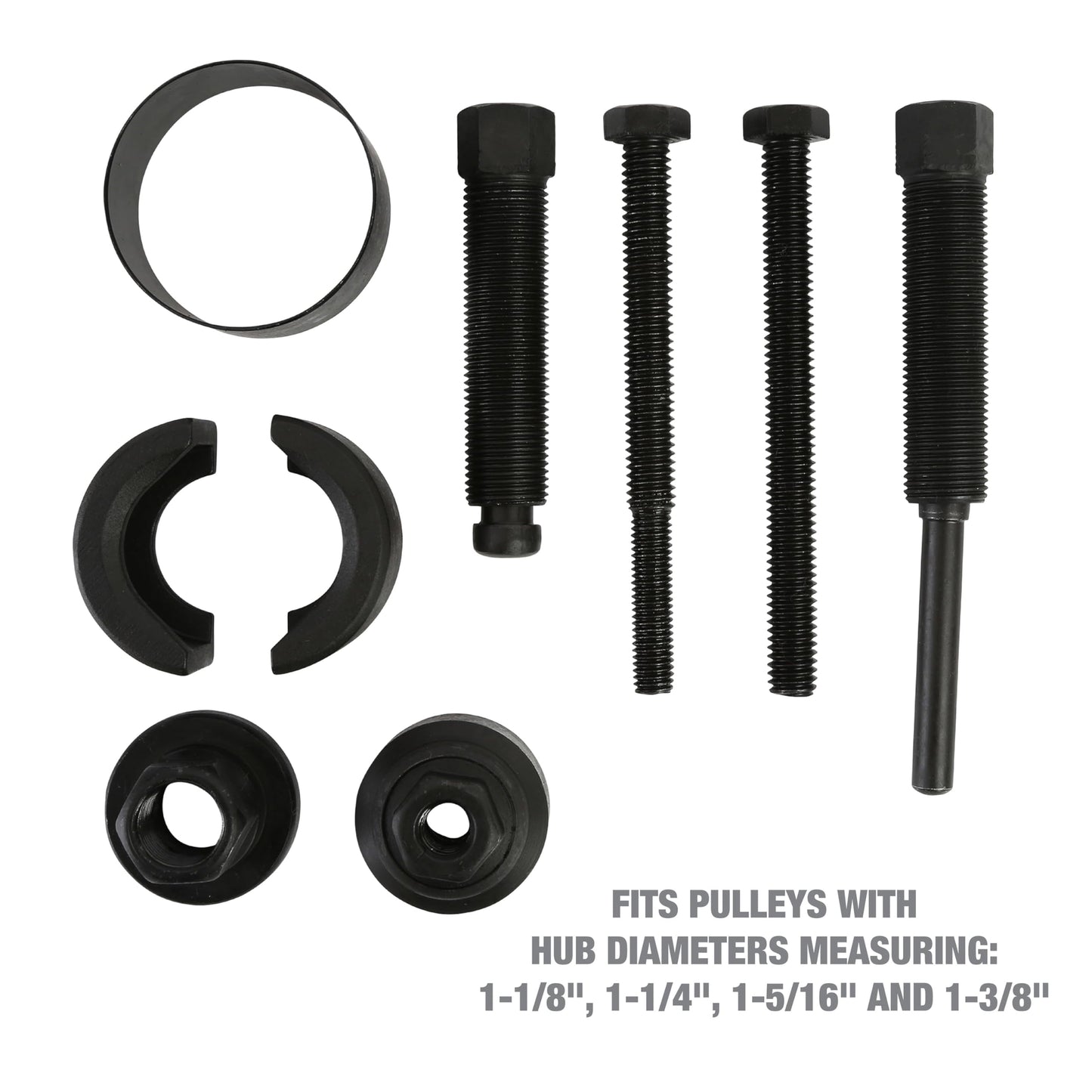 OEMTOOLS Power Steering Pulley Puller and Installer Kit, Removes and Installs Power Steering Pump Pulleys on Most Domestic Vehicles, Ford, GM, VW, 37031 Green Case