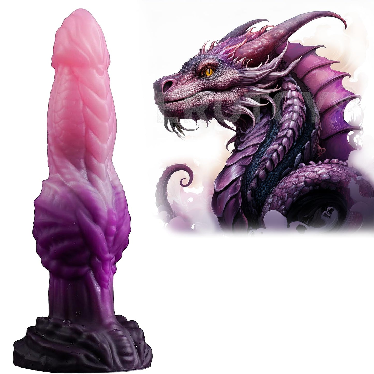 Fantasy Monster Dildo with Balls U & G-spot Dragon Dildo with Suction Cup, Long Anal Plug Adult Sex Toys & Games for Women Men Couples