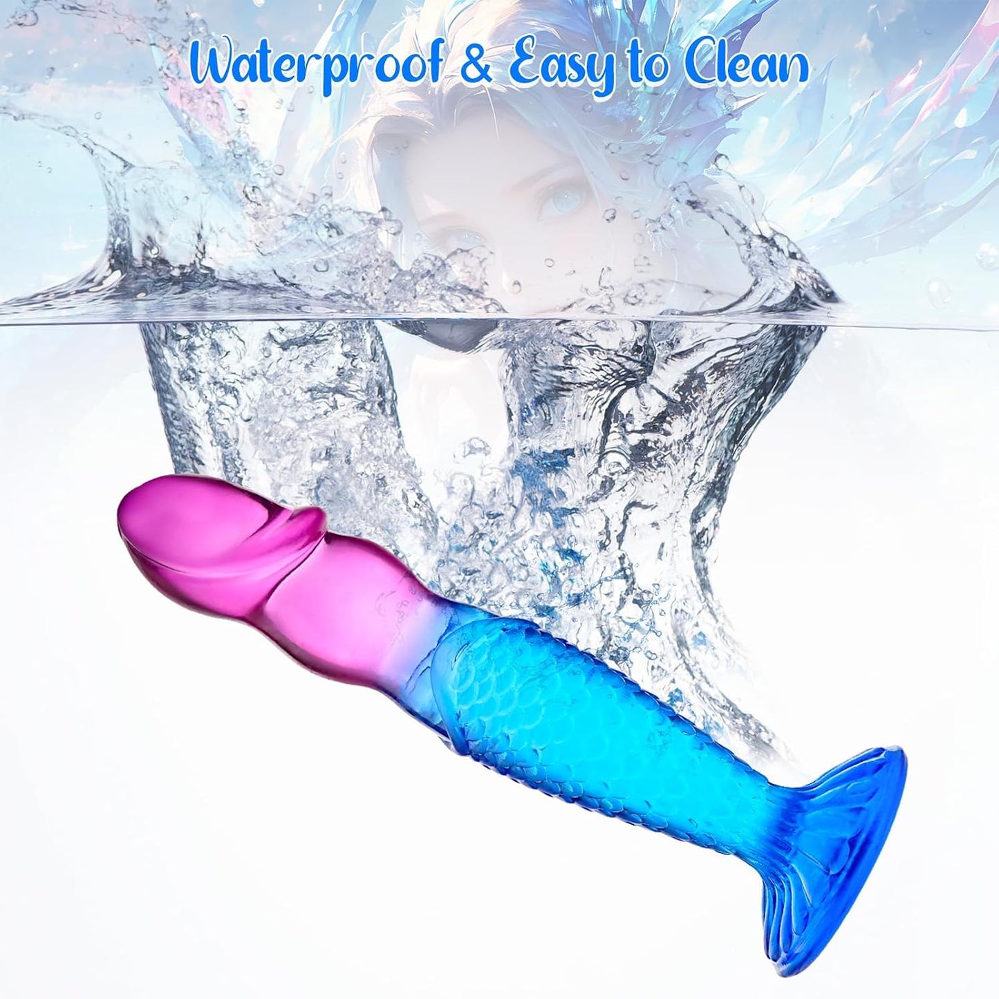 ZUTIN 9in Realistic Fantasy Dragon Scale Suction Dildo Clear