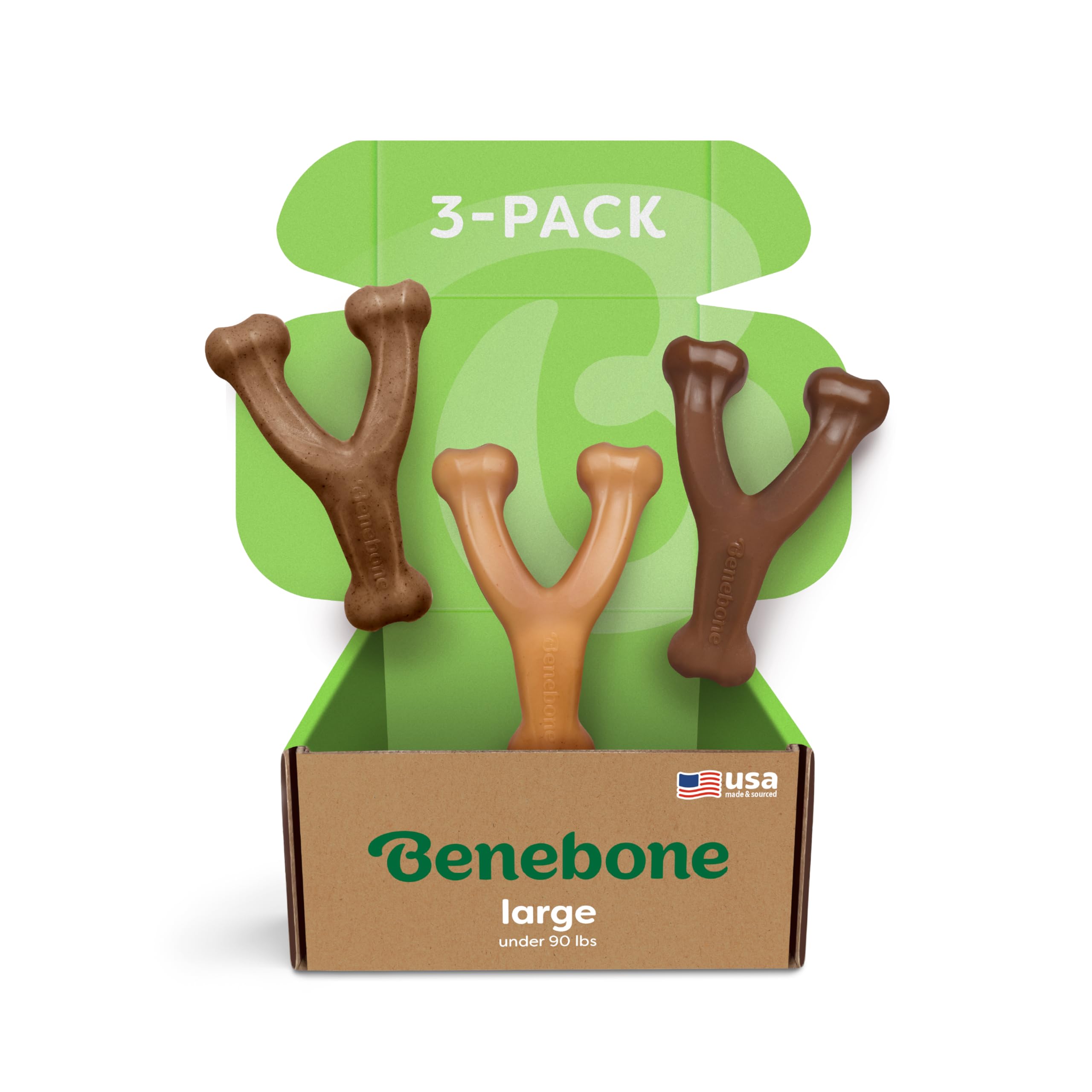 Benebone Fishbone Durable Dog Chew Toy for Aggressive Chewers Medium, Large, Small, Giant