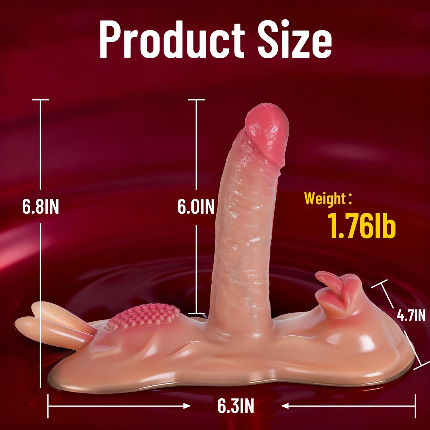 Realistic Thrusting Dildo Vibrator Women Sex Toys,Sit and Ride Dildo Tongue Vibrator,7 Thrusting & 10 Vibrating & Heating Clit Anal G Spot Stimulator Pillow Adult Toy Games for Women Men Couples