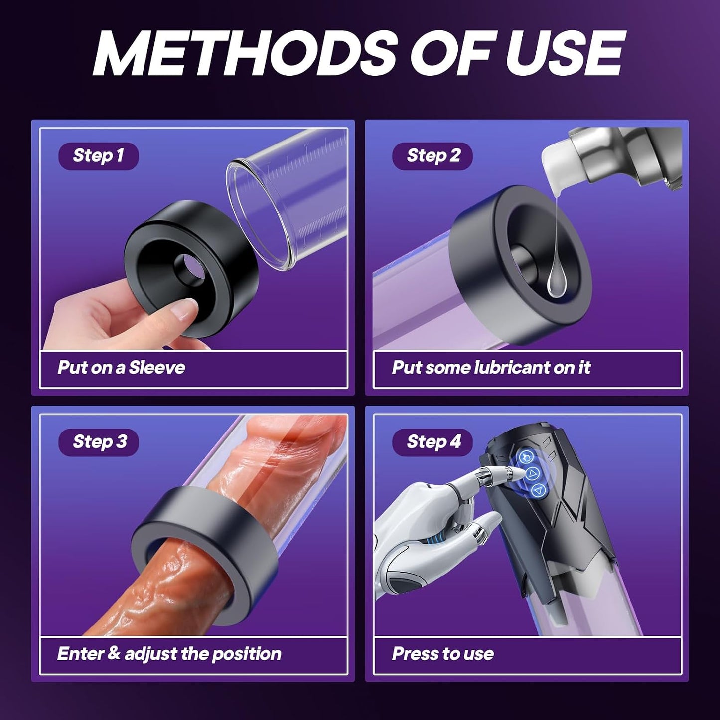 Electric Penis Pump Sex Toys for Men - Automatic Vacuum Dick Pump Male Sex Toys Penis Extender with 3 Powerful Sucking and 2 Training Modes and 3 Penis Ring, Adult Toys for Dick Enlarger Erection