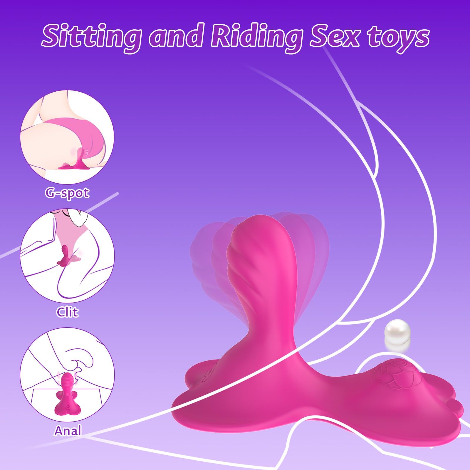 New Adult Sex Toys-Sit and Ride Clit Anal G Spot Vibrator with 9+9 Vibrating Modes APP Remote Control Vibrator