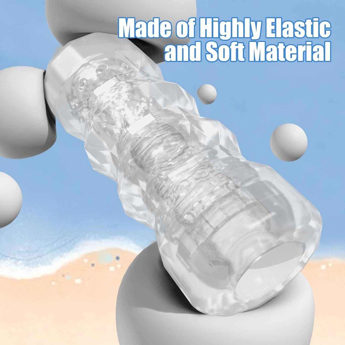 Male Masturbator Sex Toys - Transparent Pocket Pussy Stroker, TPE Male Masturbation Sleeve with 3D Textured, Penis Training Blowjob Sex Toy for Men with Storage Box