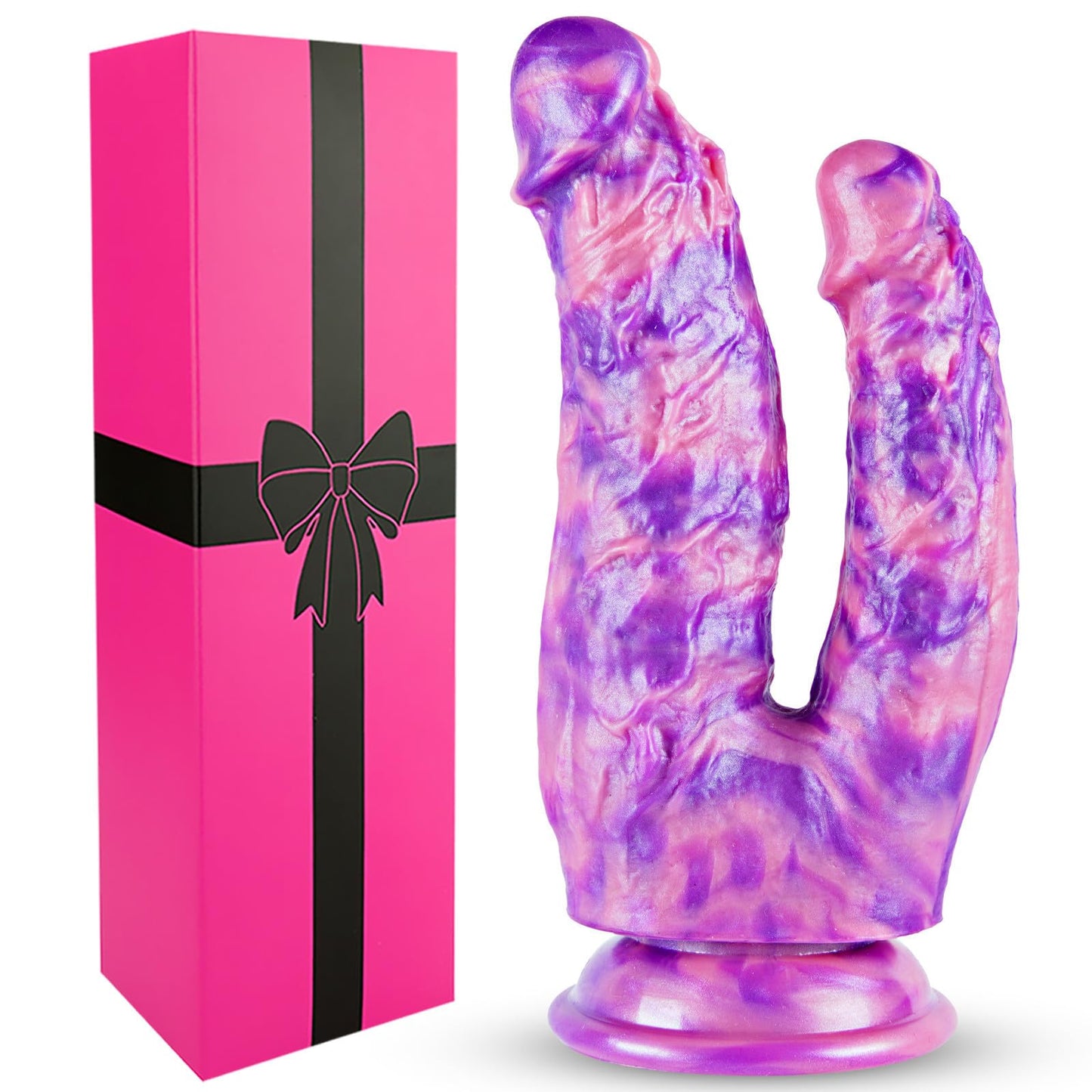 8 Inch Double Headed G-Spot Anal Dildo for Beginner, 7" Soft Silicone Realistic Shower Double Ended Sided Dildo