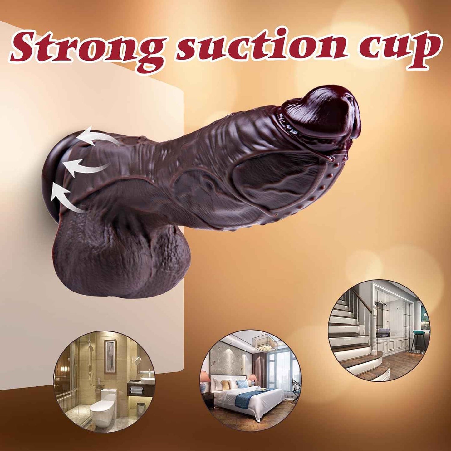 Umania Realistic Silicone Dildo with Suction Cup 5.5 inch Black
