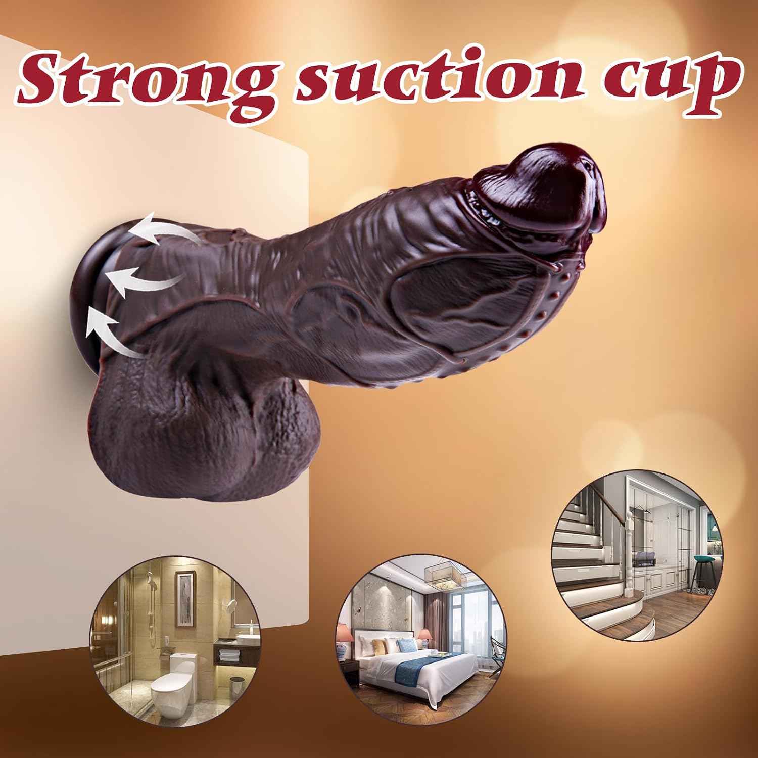 Umania Realistic Silicone Dildo with Suction Cup 5.5 inch Black