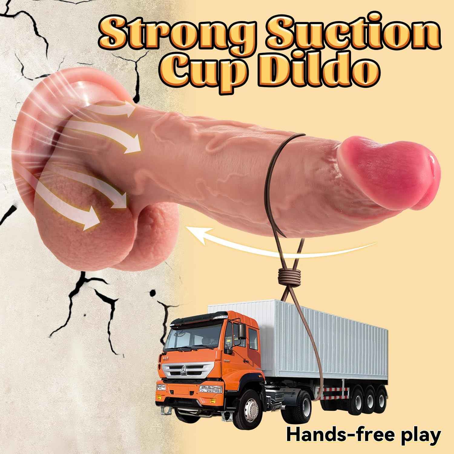 SEAFAS Realistic Silicone Dildo with Suction Cup 7.87 Inch