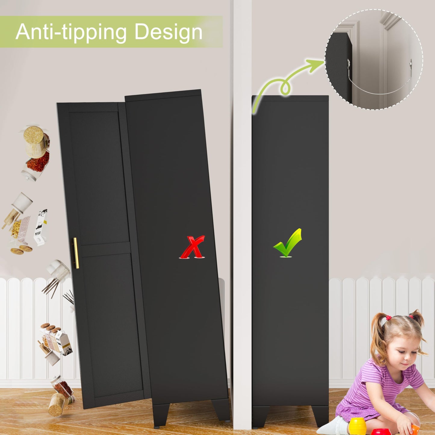 GAIOUS 2 Door Pantry Cabinet