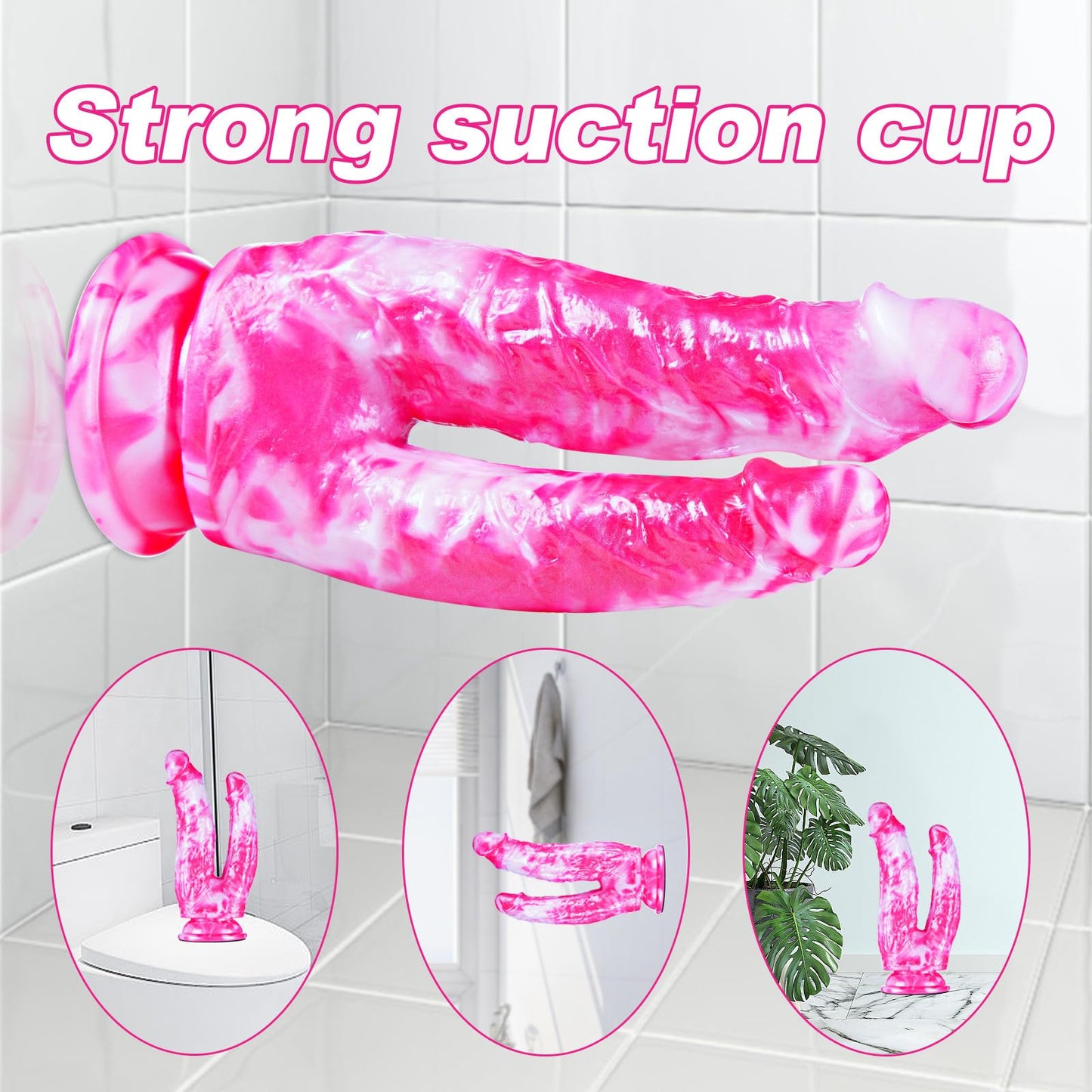 8 Inch Double Headed G-Spot Anal Dildo for Beginner, 7" Soft Silicone Realistic Shower Double Ended Sided Dildo
