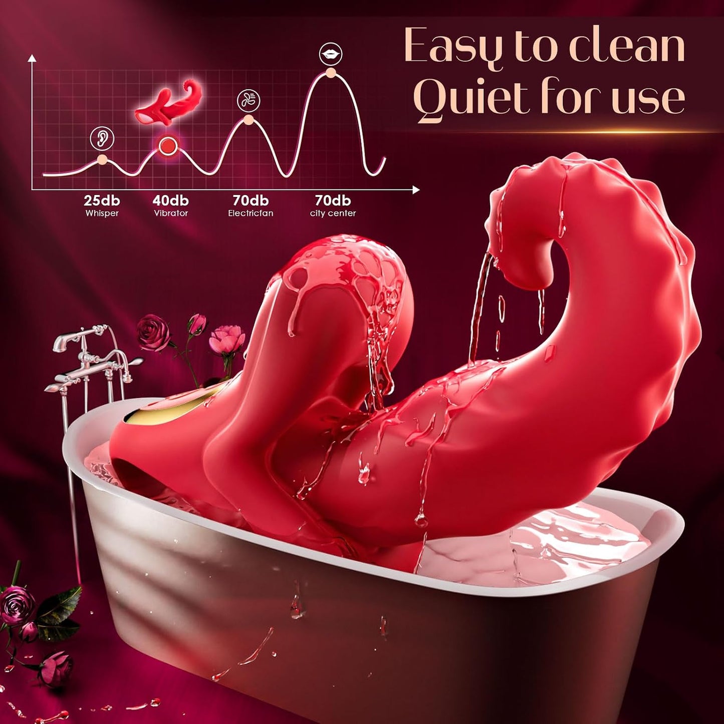 Koxten Tongue Toy for Women - Thrusting Vibrator Rose Sex Toy with 10 Vibrating & Thrusting & Licking Sex Toys for Woman G Spot Vibrator Adult Toys for Couples Thrusting Dildo for Female Adult Toy