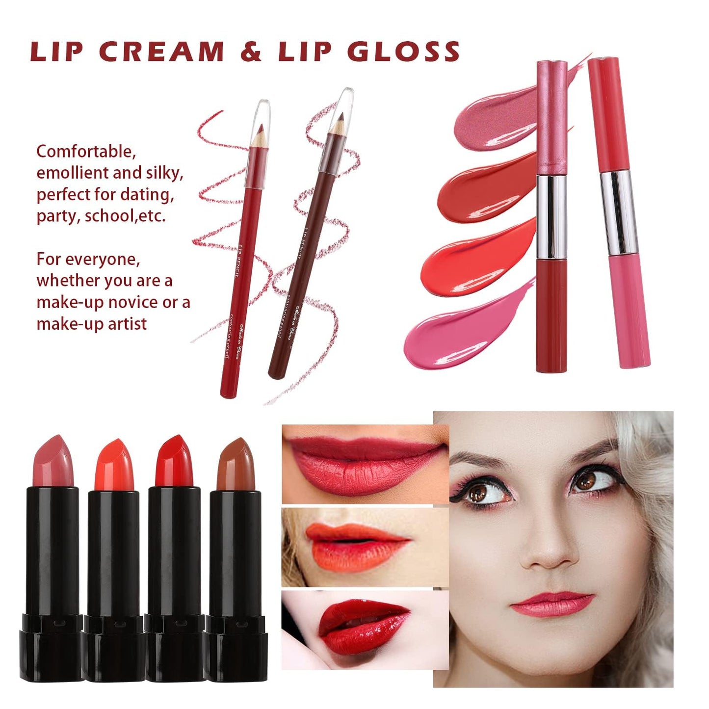 Hegafoo All in One Makeup Set for Teens & Women - Full Kit with Eyeshadow Palette, Lipstick Set, Concealer, Foundation, Lipgloss & Makeup Brushes
