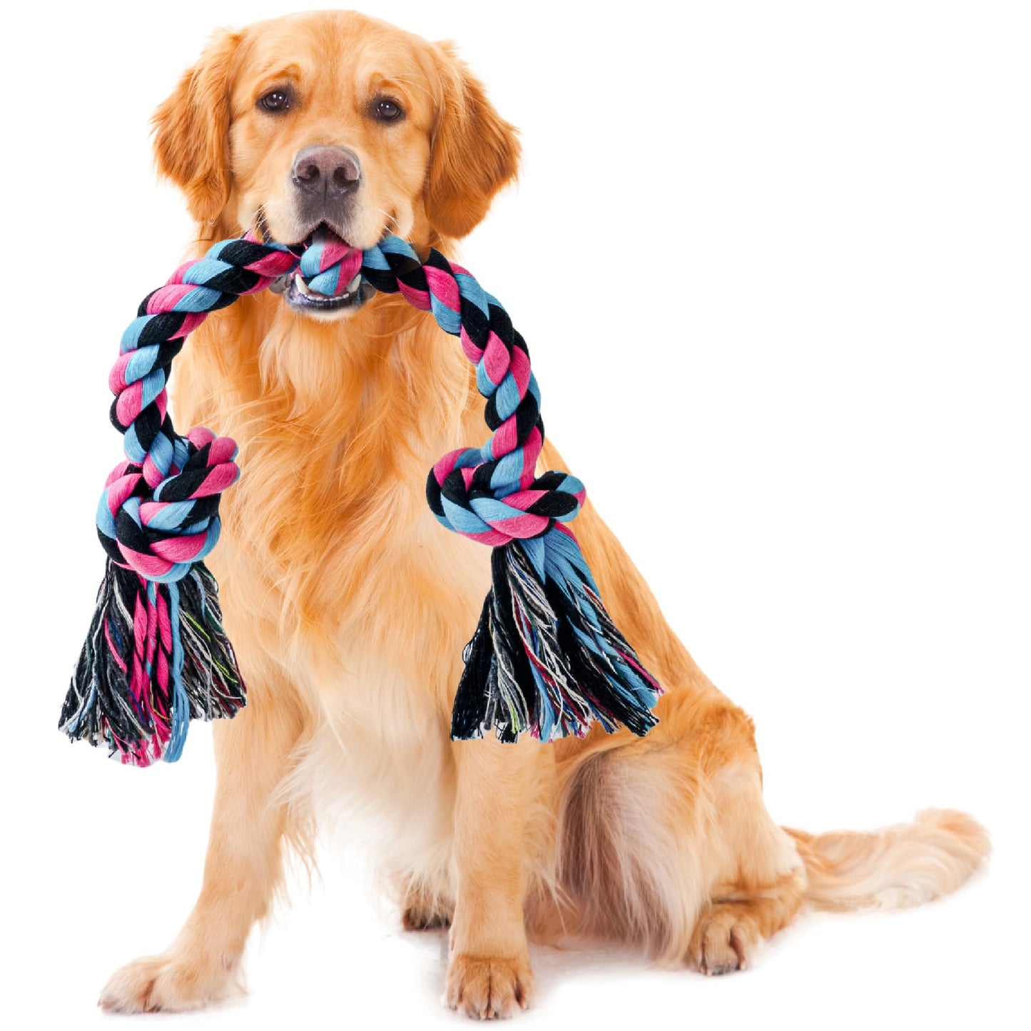 SHARLOVY Large Dog Chew Toys, Tough Dog Toys for Aggressive Chewers Large Breed,Heavy Duty Dental Dog Rope Toys Kit for Medium Dogs,5 Knots Indestructible Dog Toys