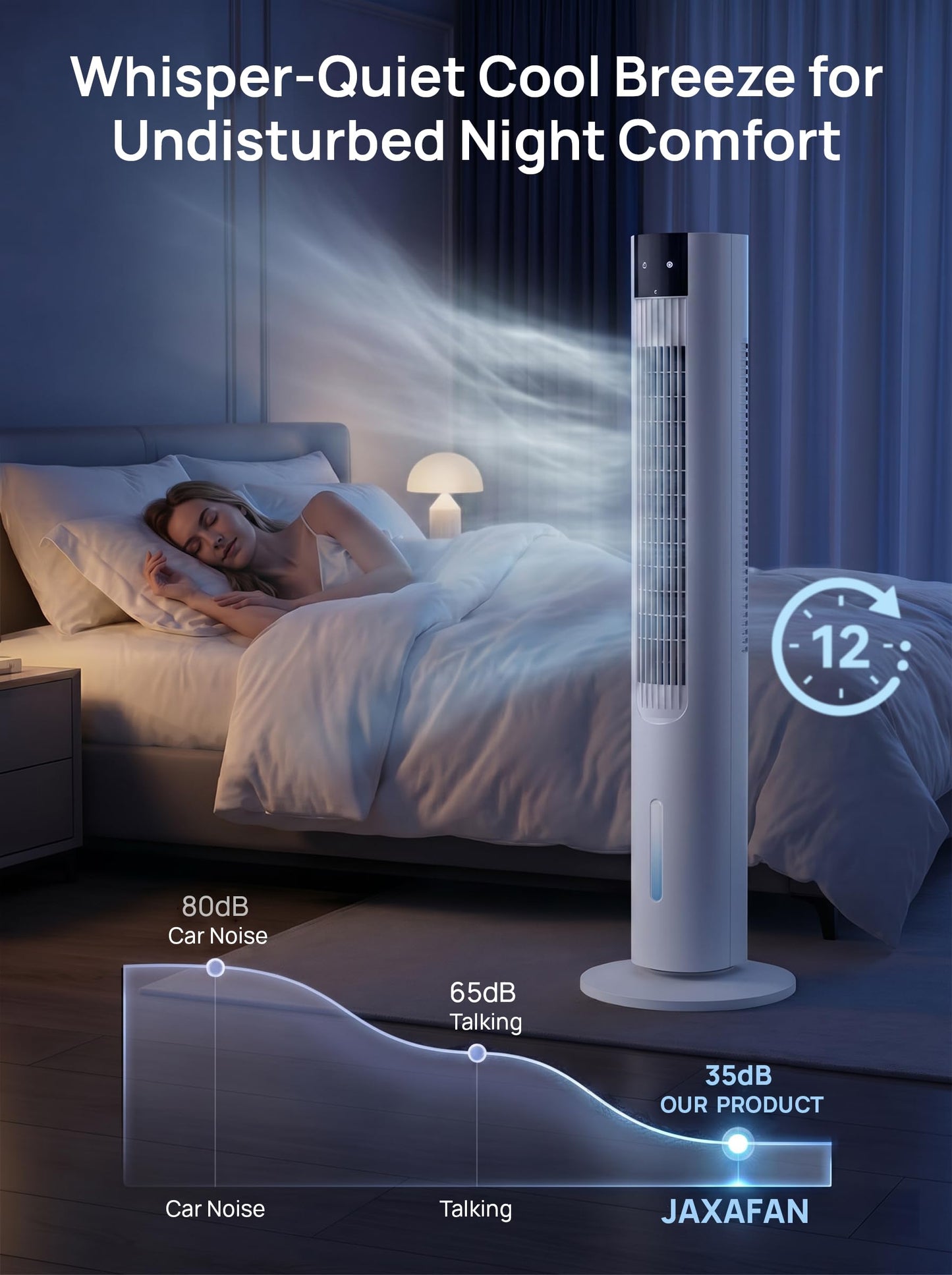 Evaporative Air Cooler, 35" Swamp Cooler, 3-In-1 Cooling Fans that Blows Cold Air, 3 Speeds, 4 Ice Packs, 12H Timer, 80° Oscillation, Remote, Portable Air Conditioners for Room, Bedroom