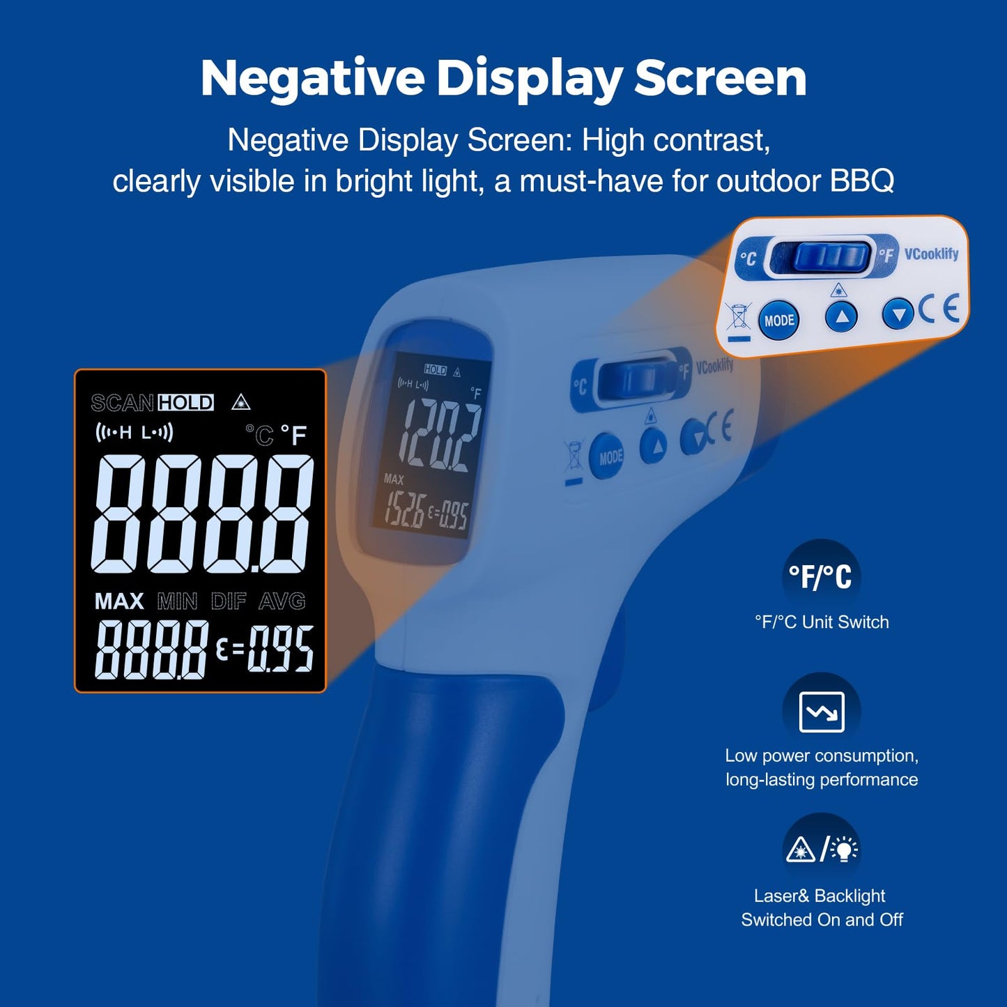 VCooklify Professional Automotive Infrared Thermometer Gun
