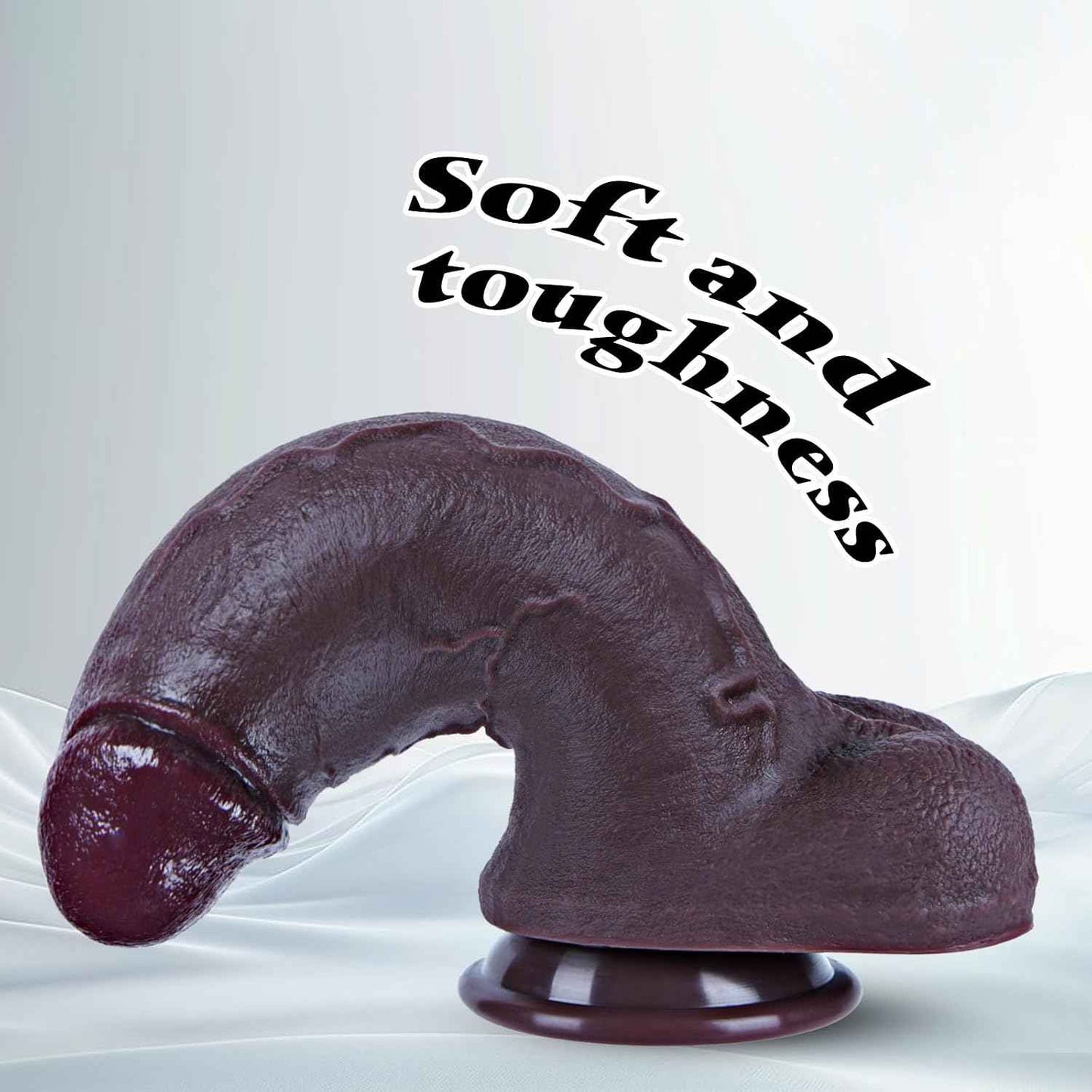 Umania Realistic Silicone Dildo Dual Density Black 6.9in